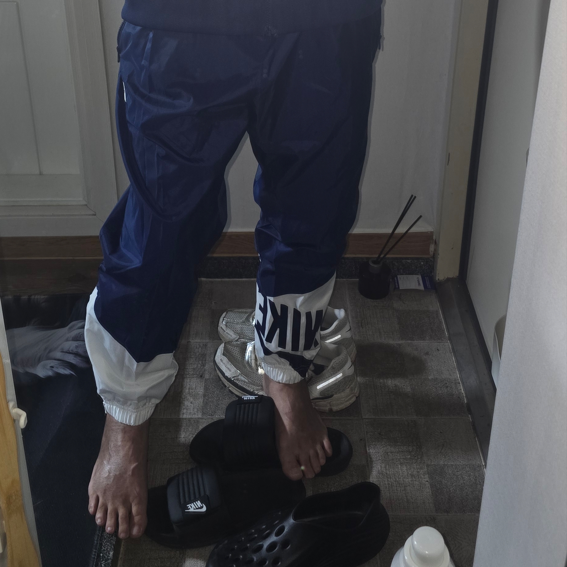 Nike Windrunner Lined Woven Pants Blue Void White - Asia 착용 스타일