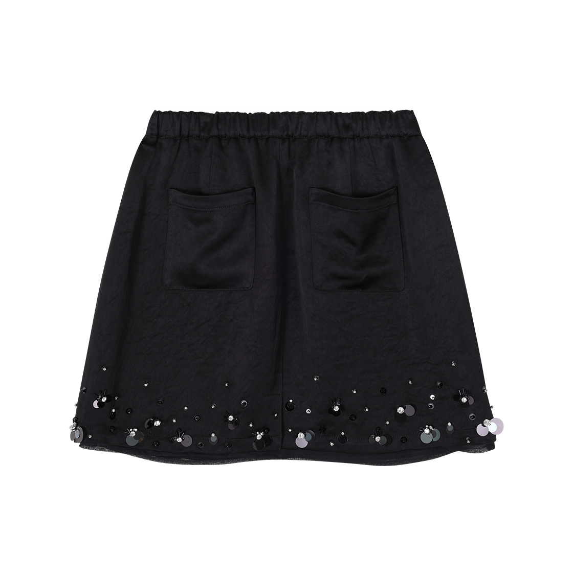 (W) 송지오 쥬얼 비딩 사틴 스커트 블랙((W) SONGZIO Jewel Beading Sating Skirt Black) - 2