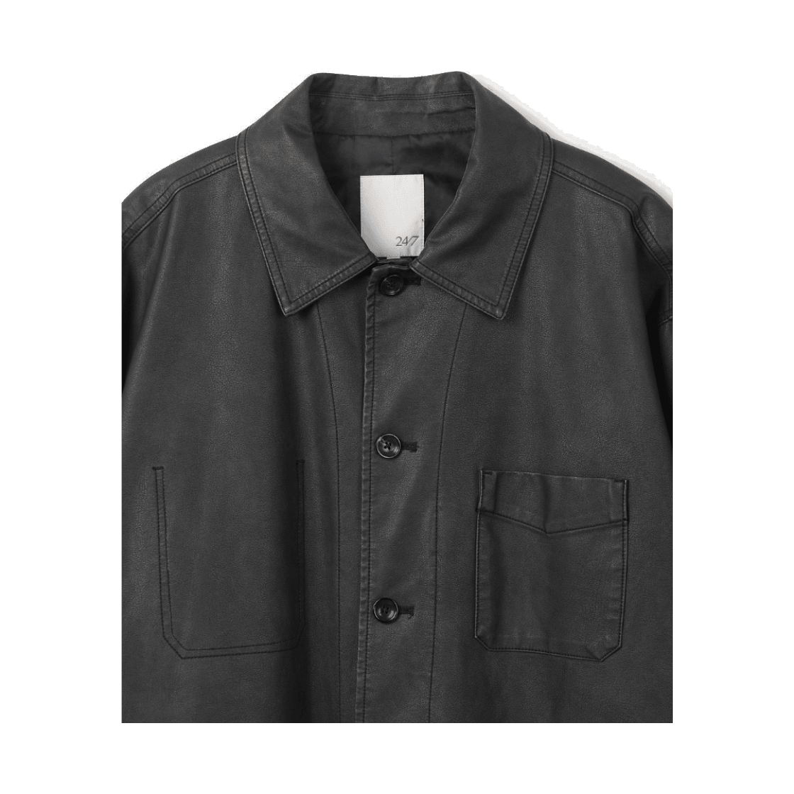 24/7 시리즈 레더 프렌치 워크 자켓 블랙(24/7 series Leather French Work Jacket Black) - 3