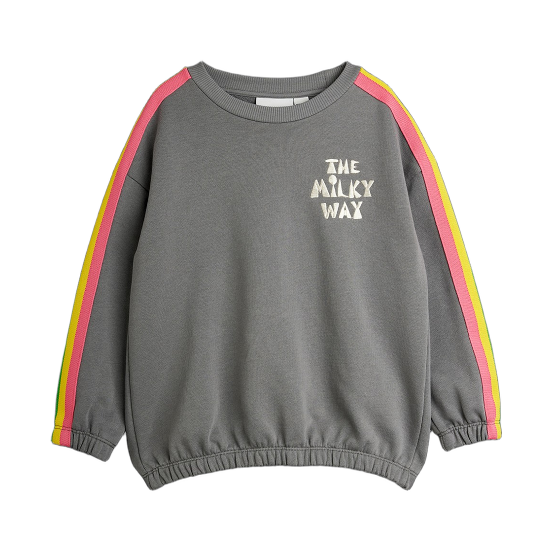 (키즈) 미니 로디니 밀키 웨이 레인보우 패널 스웨트셔츠 그레이((Kids) Mini Rodini Milky Way Rainbow Panel Sweatshirt Grey)