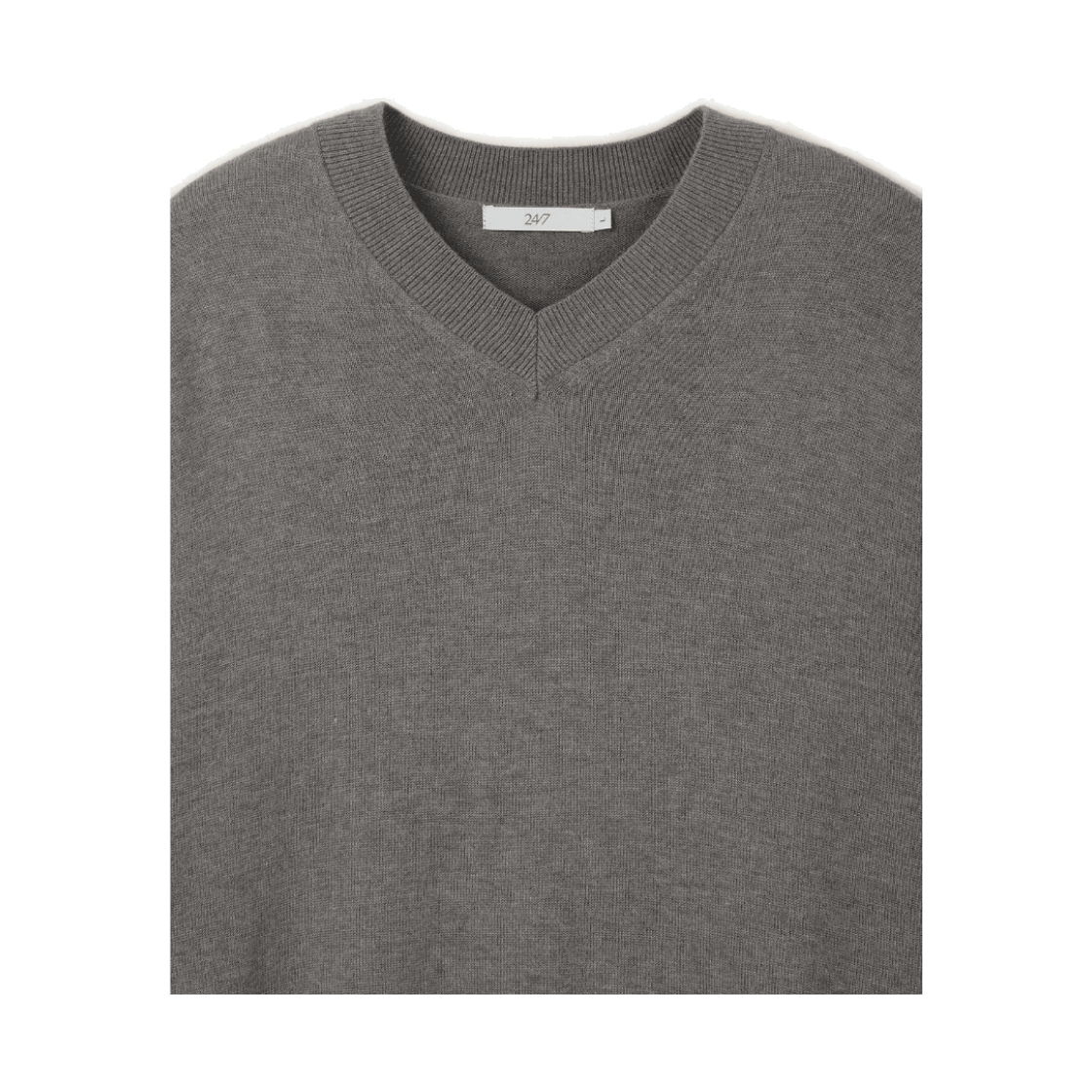 24/7 시리즈 브이넥 12Gg 니트 멜란지 그레이(24/7 series V-Neck 12Gg Knit Melange Gray) - 3