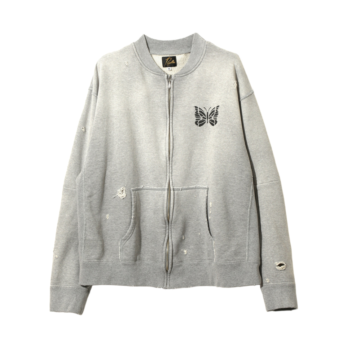 니들스 디컨스트럭티드 지퍼 스웨트 H. 그레이(Needles Deconstructed Zipped Sweat H. Grey)