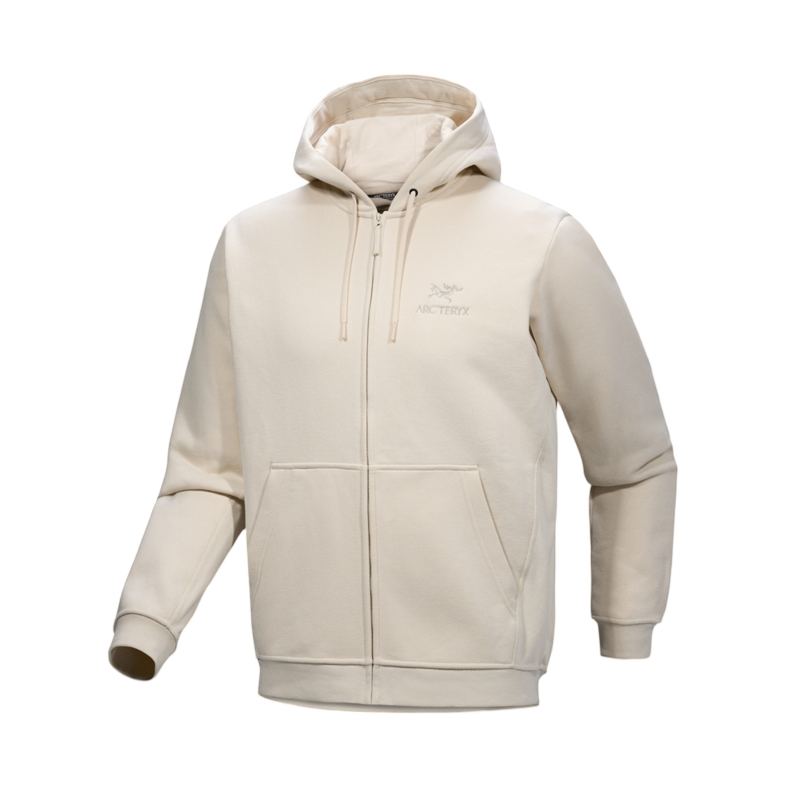 아크테릭스 엠블럼 플리스 풀집 후디 씨 솔트