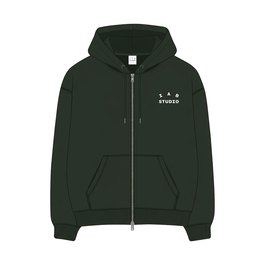 아이앱 스튜디오 후드 집업 딥 그린 2026 Ver.(IAB Studio Zip-Up Hoodie Deep Green 2026 Ver.)