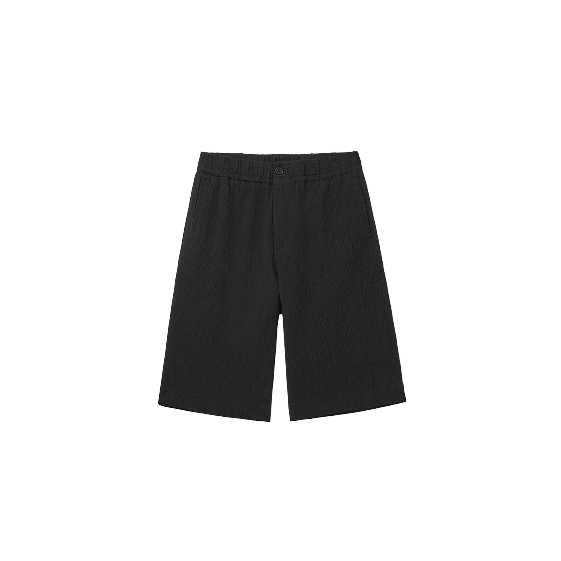 커스텀멜로우 크리즈드 드로스트링 쇼츠 블랙(Customellow Creased Drawstring Shorts Black)
