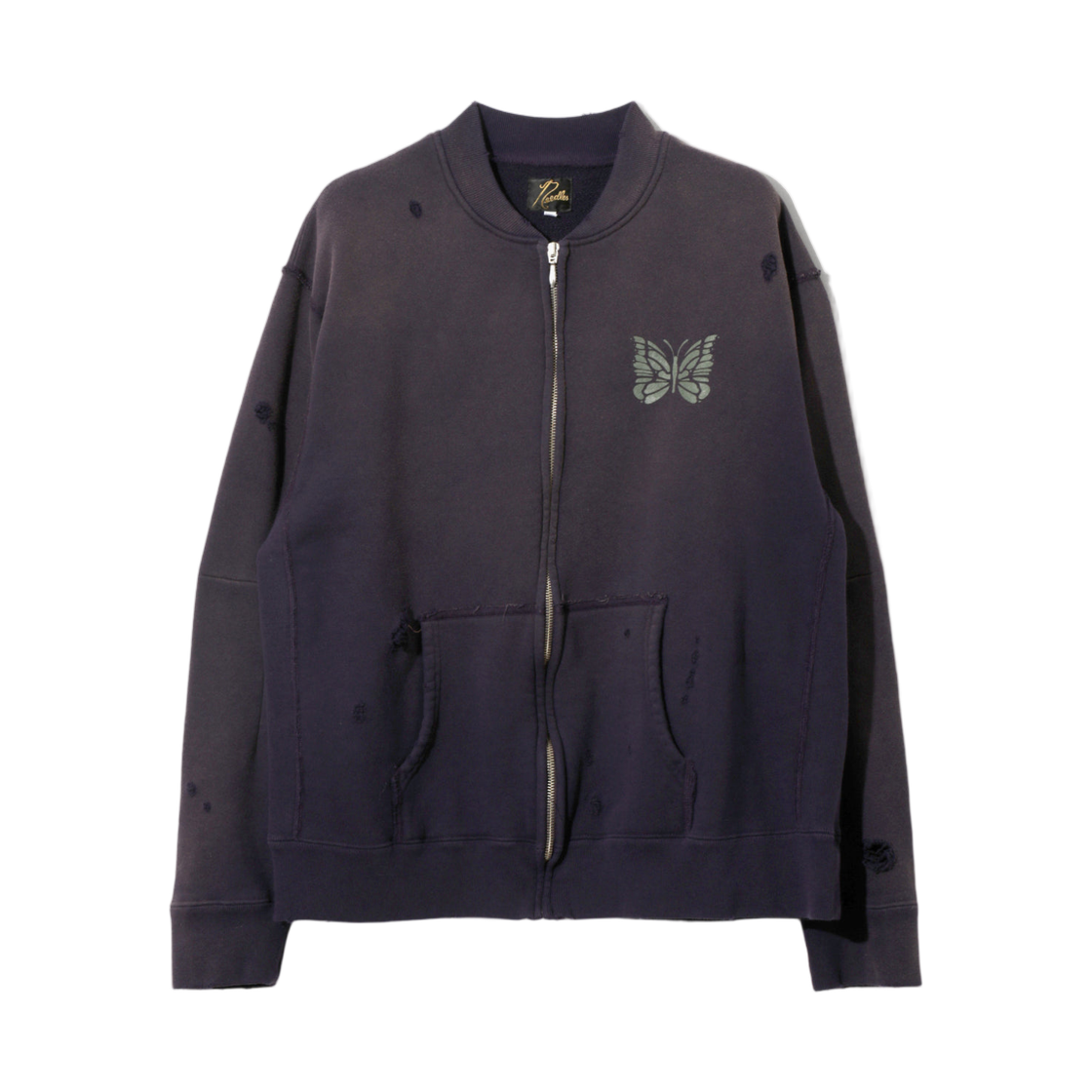 니들스 디컨스트럭티드 지퍼 스웨트 퍼플(Needles Deconstructed Zipped Sweat Purple)