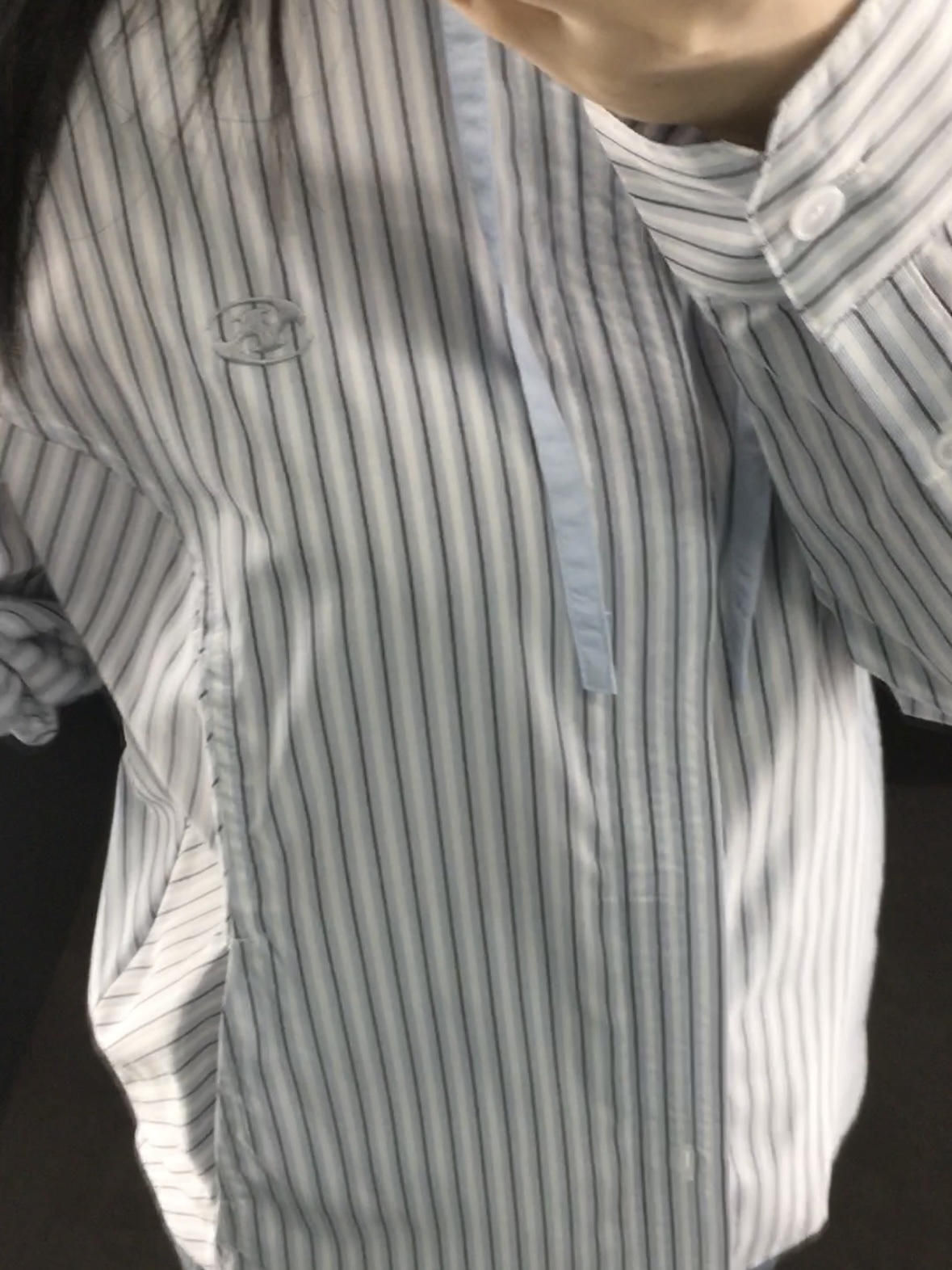 Sansan Gear Slant Panel Shirt White 착용 스타일