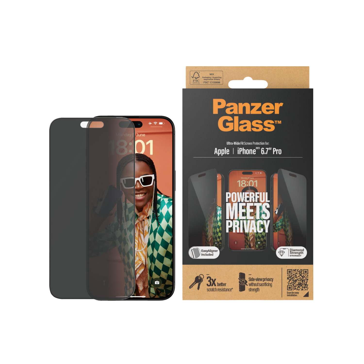 판저글래스 프라이버시 강화유리 아이폰 15 시리즈(PANZERGLASS Privacy Tempered Glass for iPhone 15 Series)