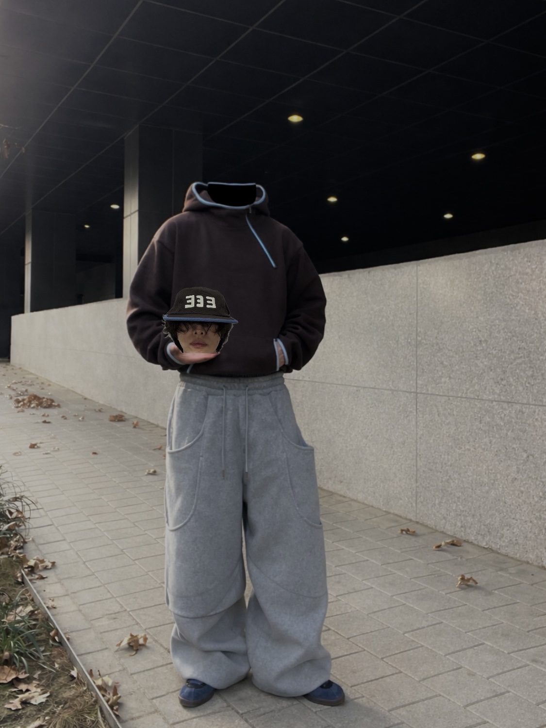Keymisery Whisper Pillbox Cap Camo, Asics Life Walker 101 Dark Brown Beige - 3E Wide 착용 스타일 - 8