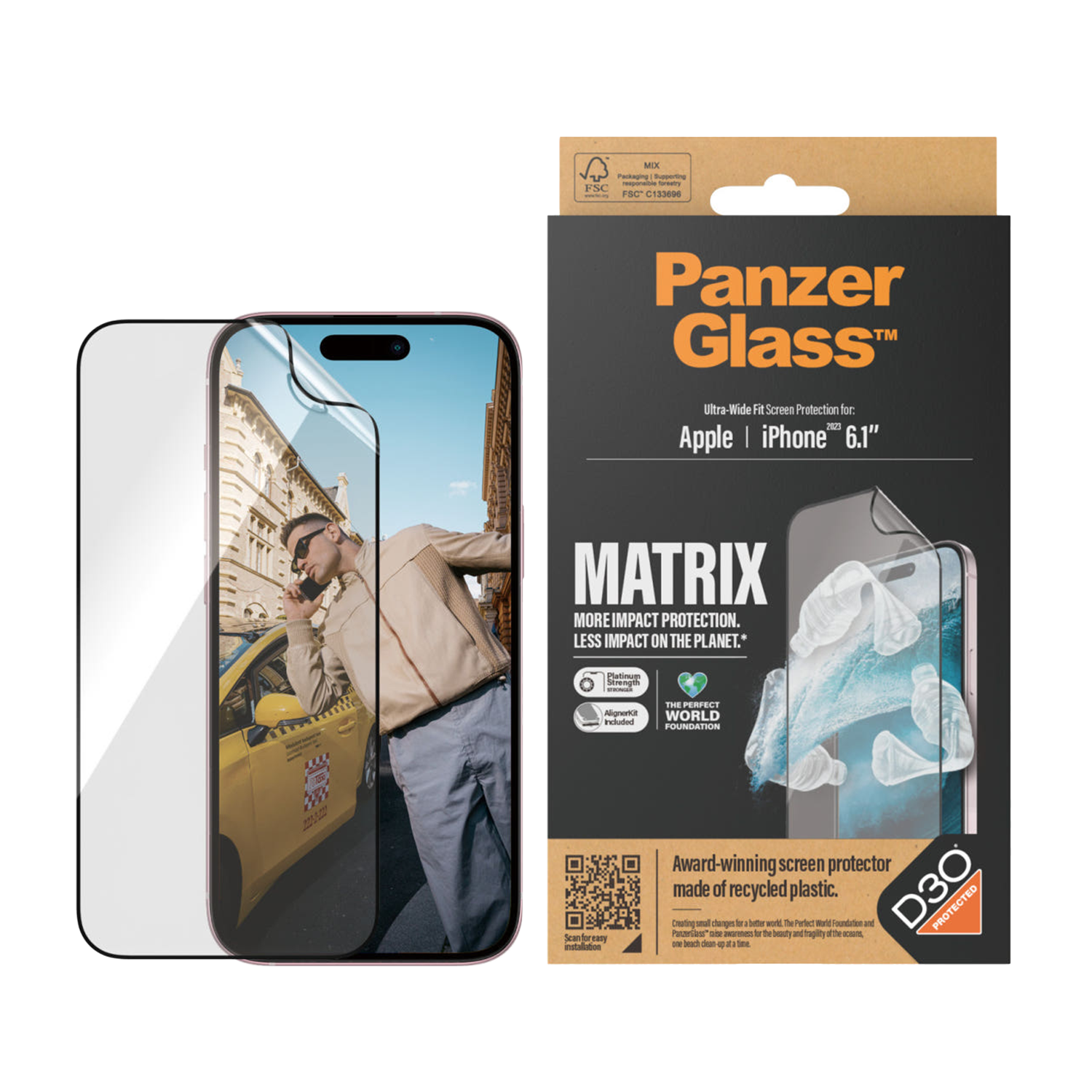 판저글래스 D3O 매트릭스 필름 아이폰 15 시리즈(PANZERGLASS D3O Matrix Film for iPhone 15 Series) - 3