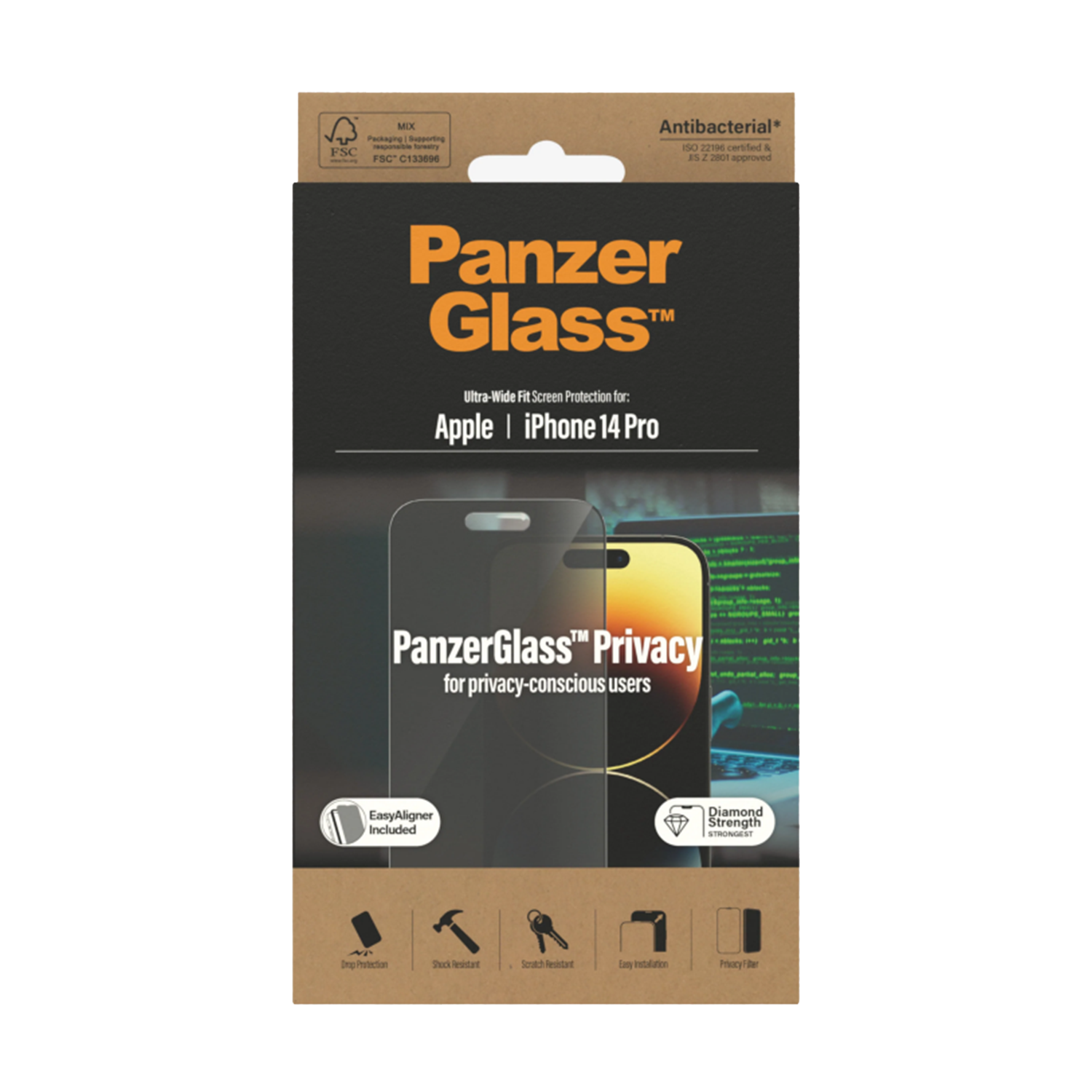 판저글래스 프라이버시 강화유리 아이폰 14 시리즈(PANZERGLASS Privacy Tempered Glass for iPhone 14 Series) - 2