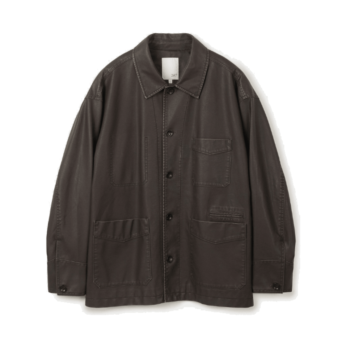 24/7 시리즈 레더 프렌치 워크 자켓 다크 브라운(24/7 series Leather French Work Jacket Dark Brown) - 1