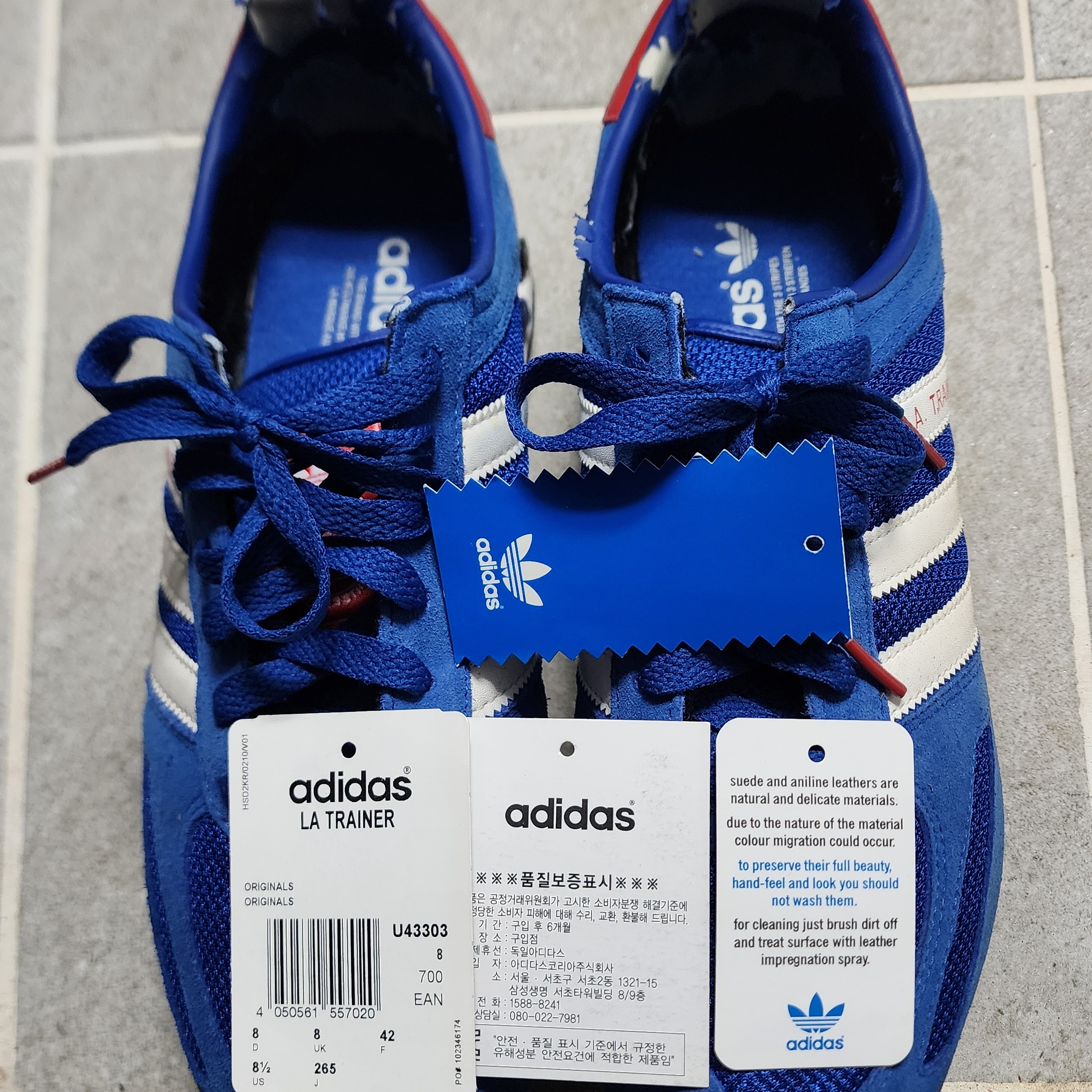Adidas LA Trainer Royal Blue 착용 스타일 - 1