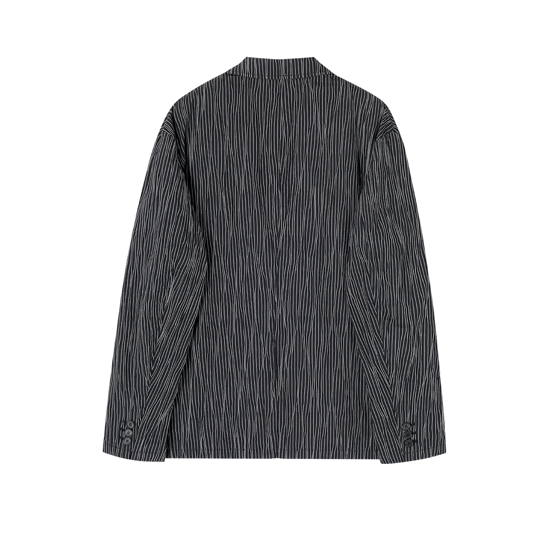 송지오 옴므 스트라이프 플리츠 코쿤 블레이저 블랙(SONGZIO HOMME Stripe Pleats Cocoon Blazer Black) - 2