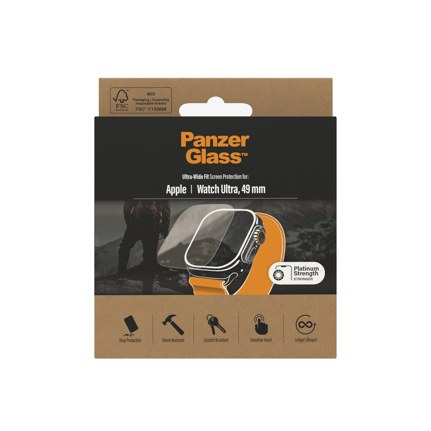 판저글래스 애플워치 항균 풀커버 강화유리 W 울트라/울트라2(PANZERGLASS Apple Watch Antibacterial Full Cover Tempered Glass for Ultra / Ultra 2) - 3