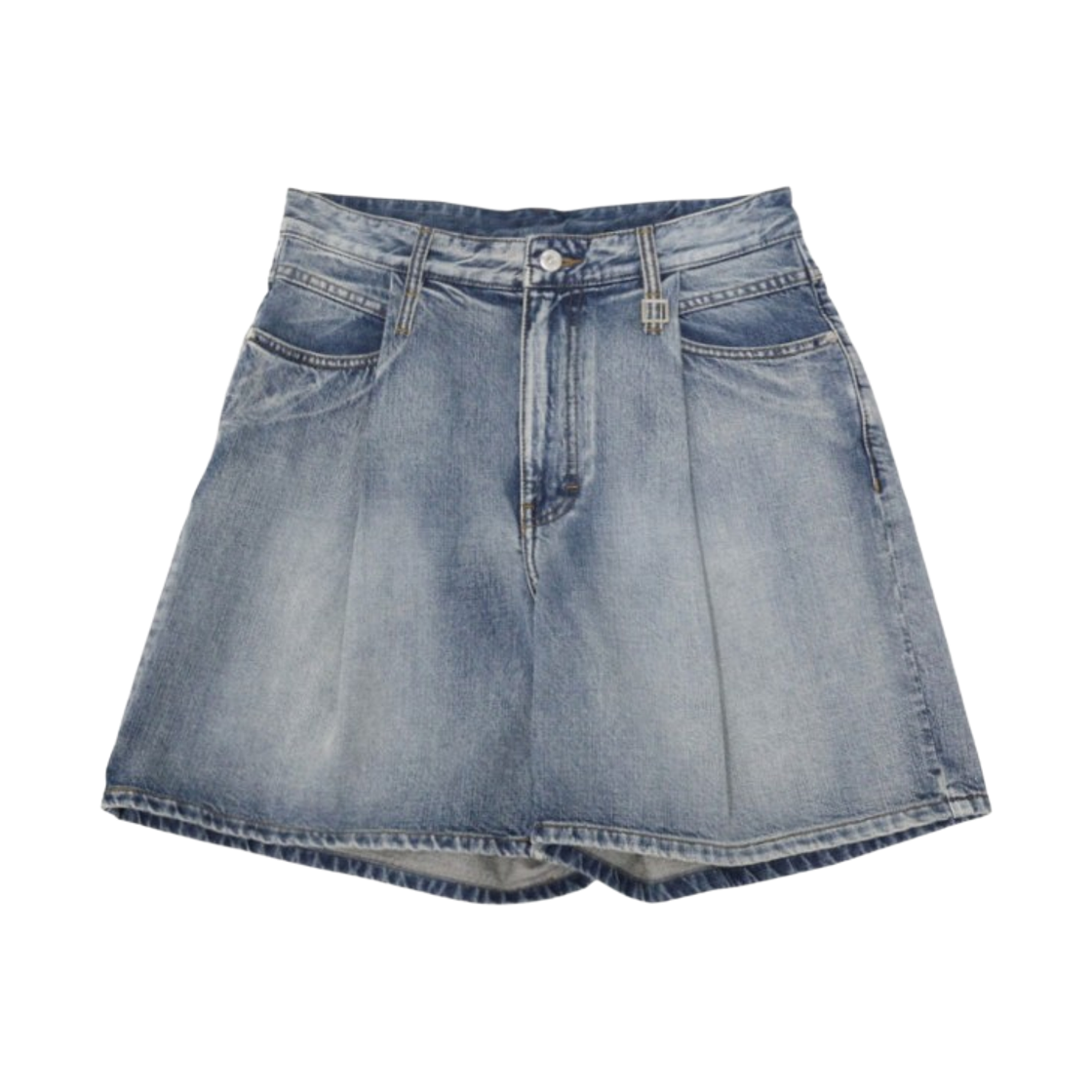 W261PT41973L Wooyoungmi One Tuck Denim Shorts Blue - 26SS