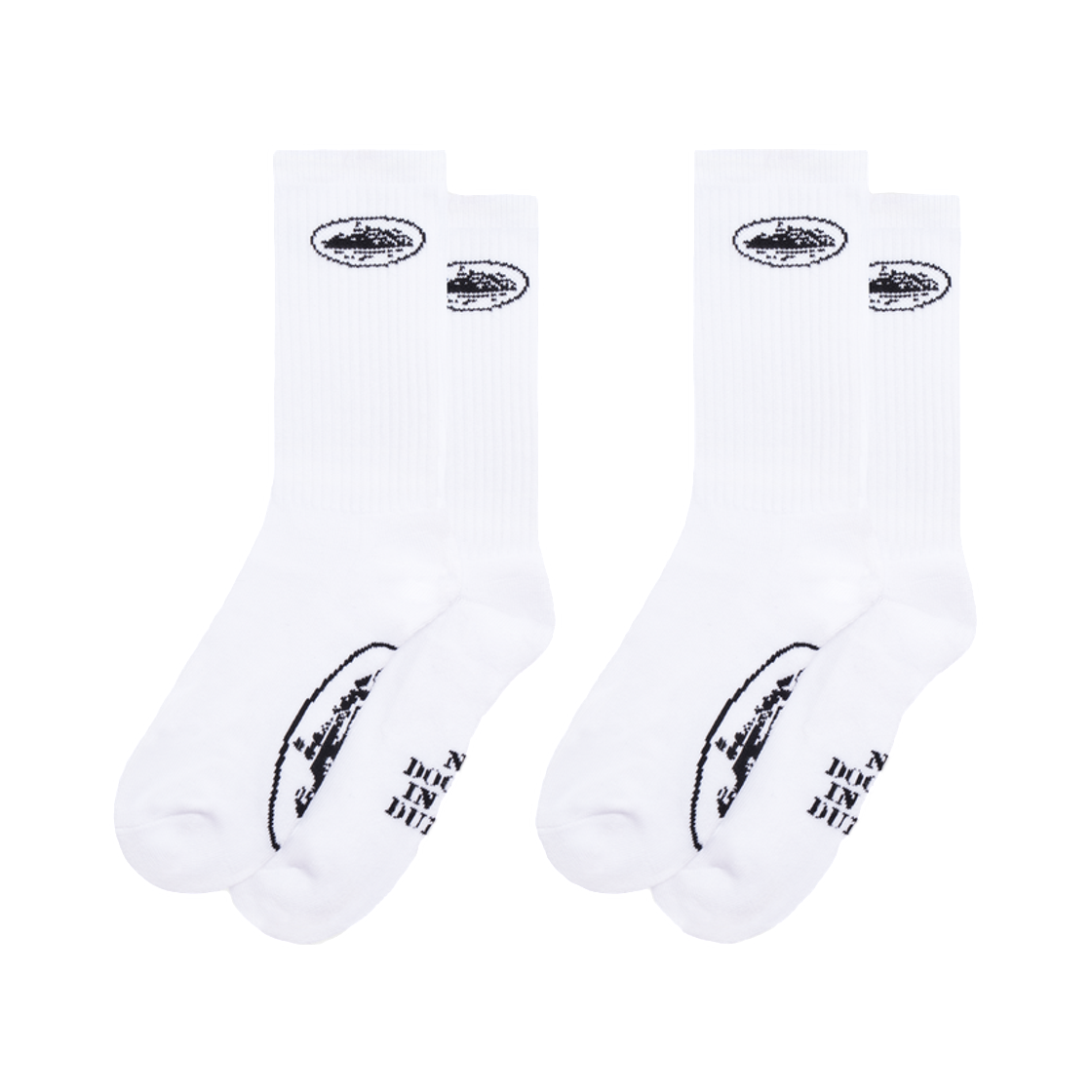 코르테이즈 화이트 알카트라즈 삭스 (2개입)(Corteiz White Alcatraz Socks (2 Pack))
