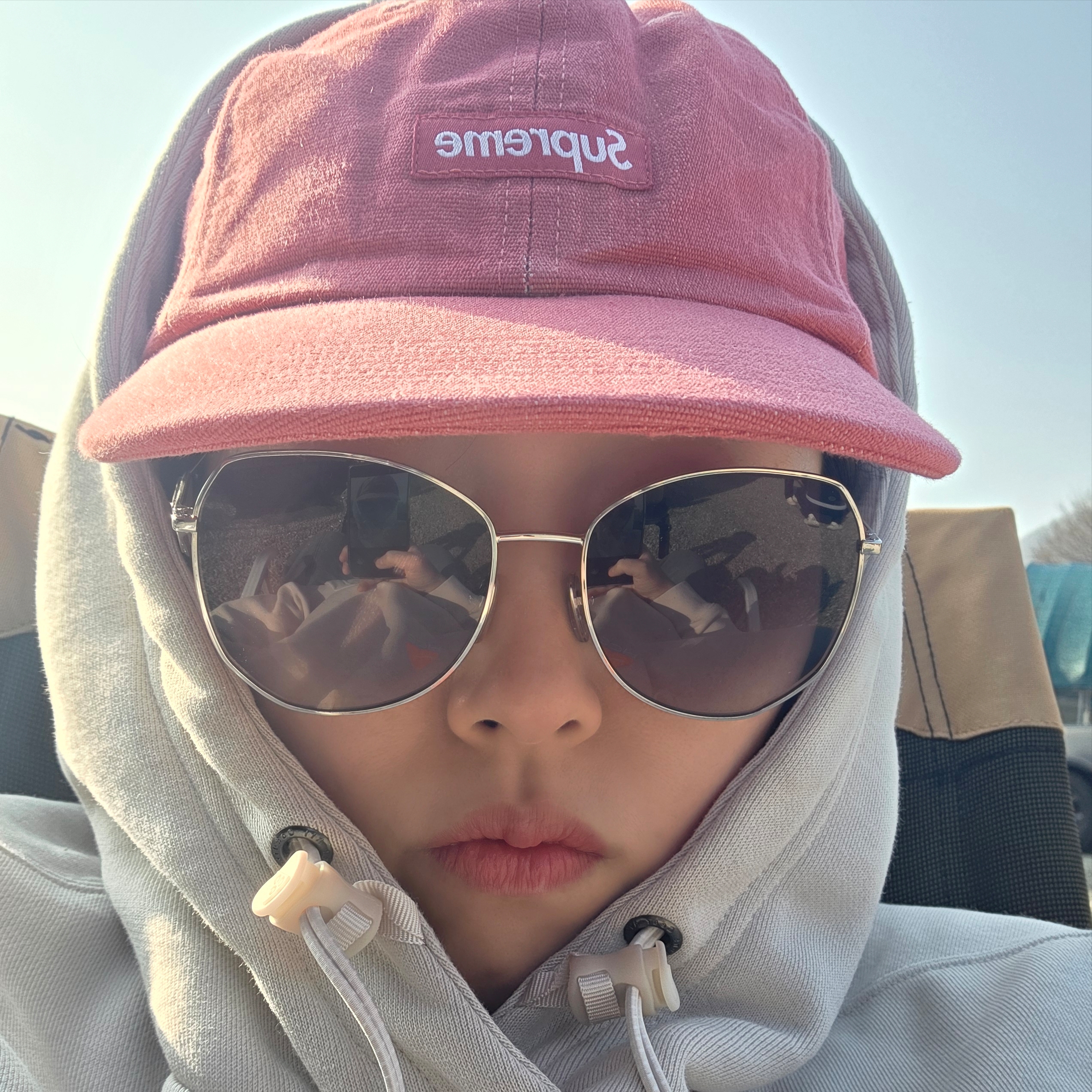 Supreme Cordura Denim Small Box 6-Panel Pink - 24SS 착용 스타일