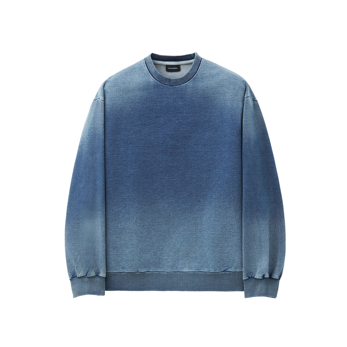 커스텀멜로우 워시드 투톤 스웨트셔츠 블루(Customellow Washed Two Tone Sweatshirt Blue) - 1