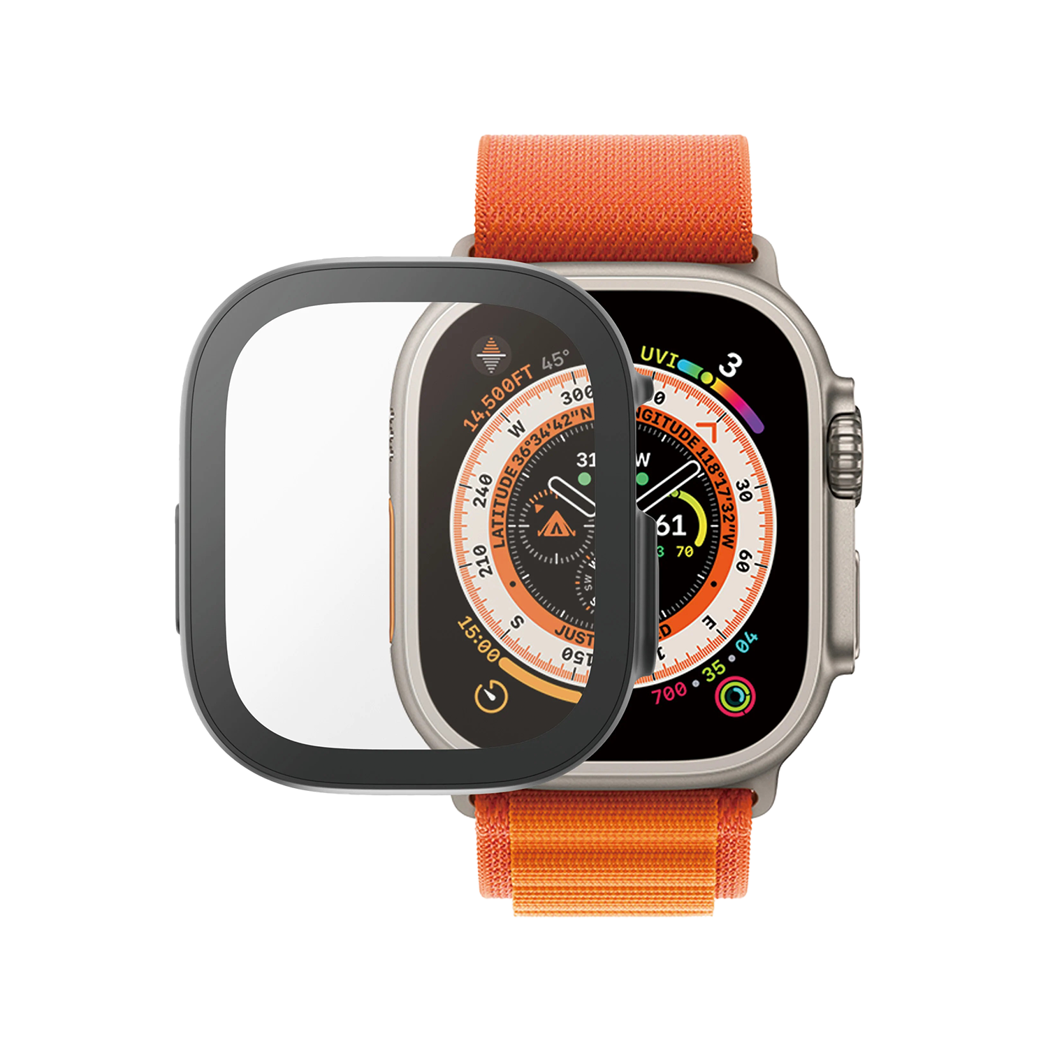 판저글래스 애플워치 풀커버 케이스 울트라/울트라2 49mm (클리어/블랙)(PANZERGLASS Apple Watch Full Cover Case for Ultra / Ultra 2 49mm (Clear / Black)) - 3