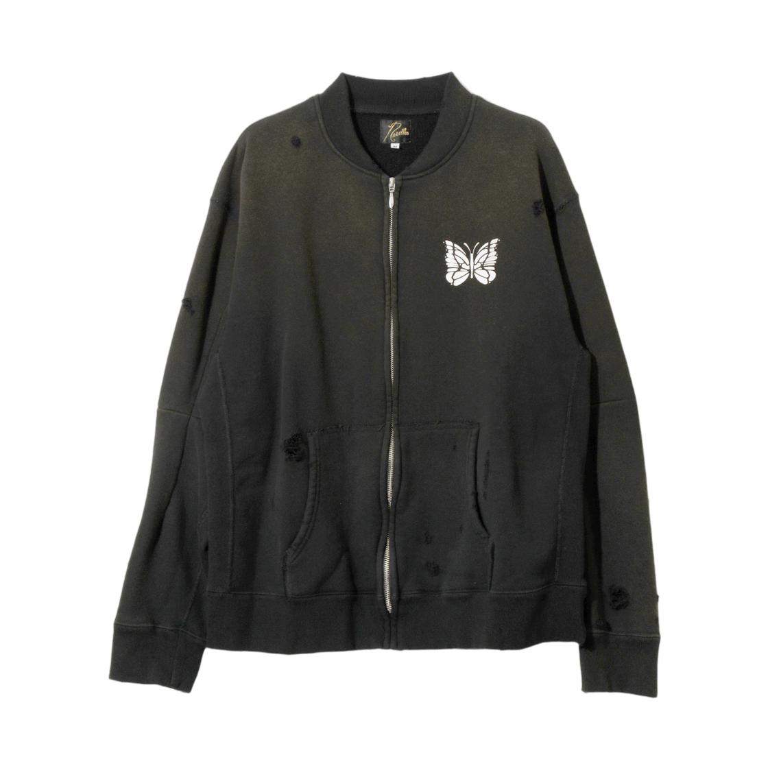 니들스 디컨스트럭티드 지퍼 스웨트 블랙(Needles Deconstructed Zipped Sweat Black)