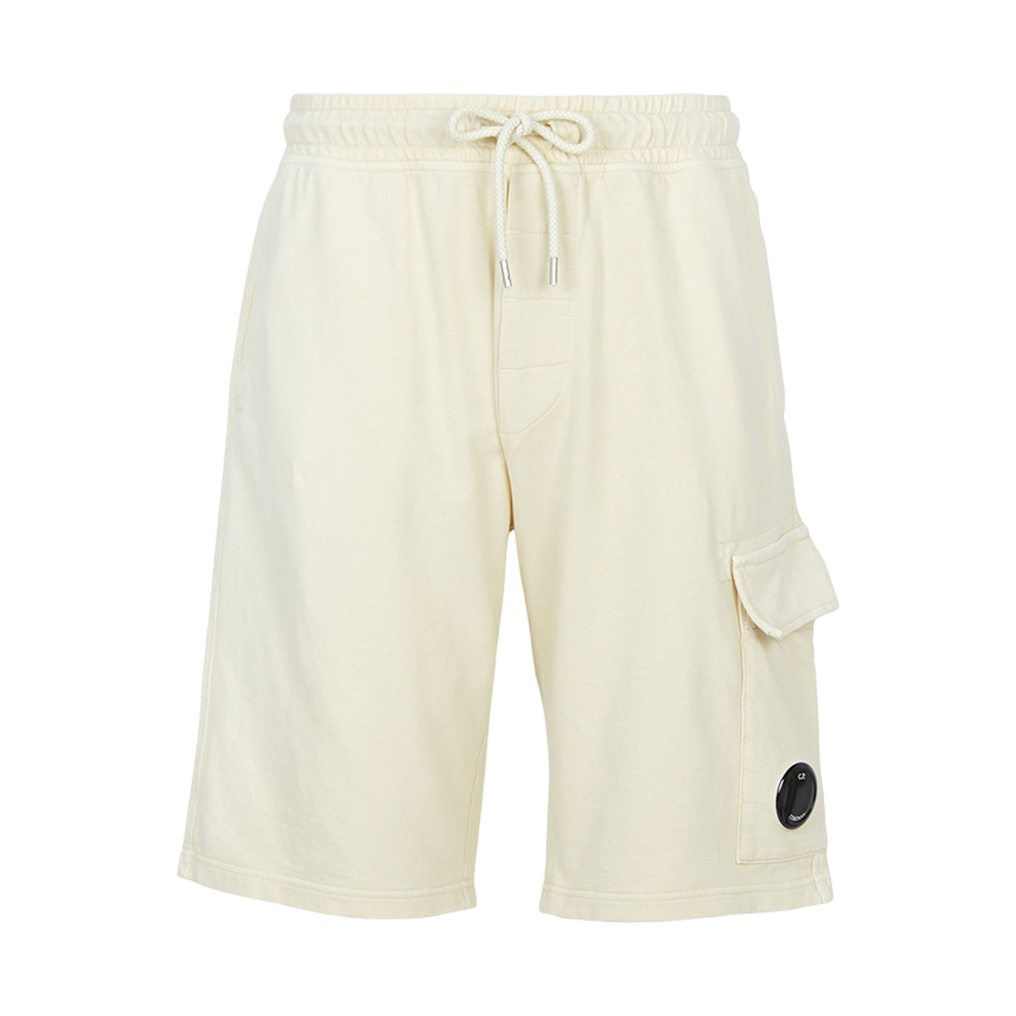20CMSB704A002246G114 C.P. Company Light Fleece Lens Shorts Frozen Dew White - 26SS