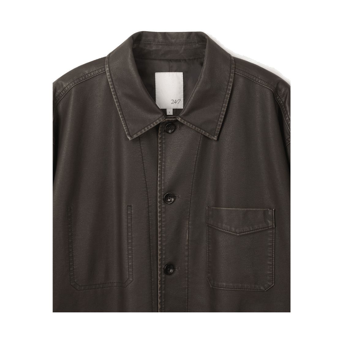 24/7 시리즈 레더 프렌치 워크 자켓 다크 브라운(24/7 series Leather French Work Jacket Dark Brown) - 3