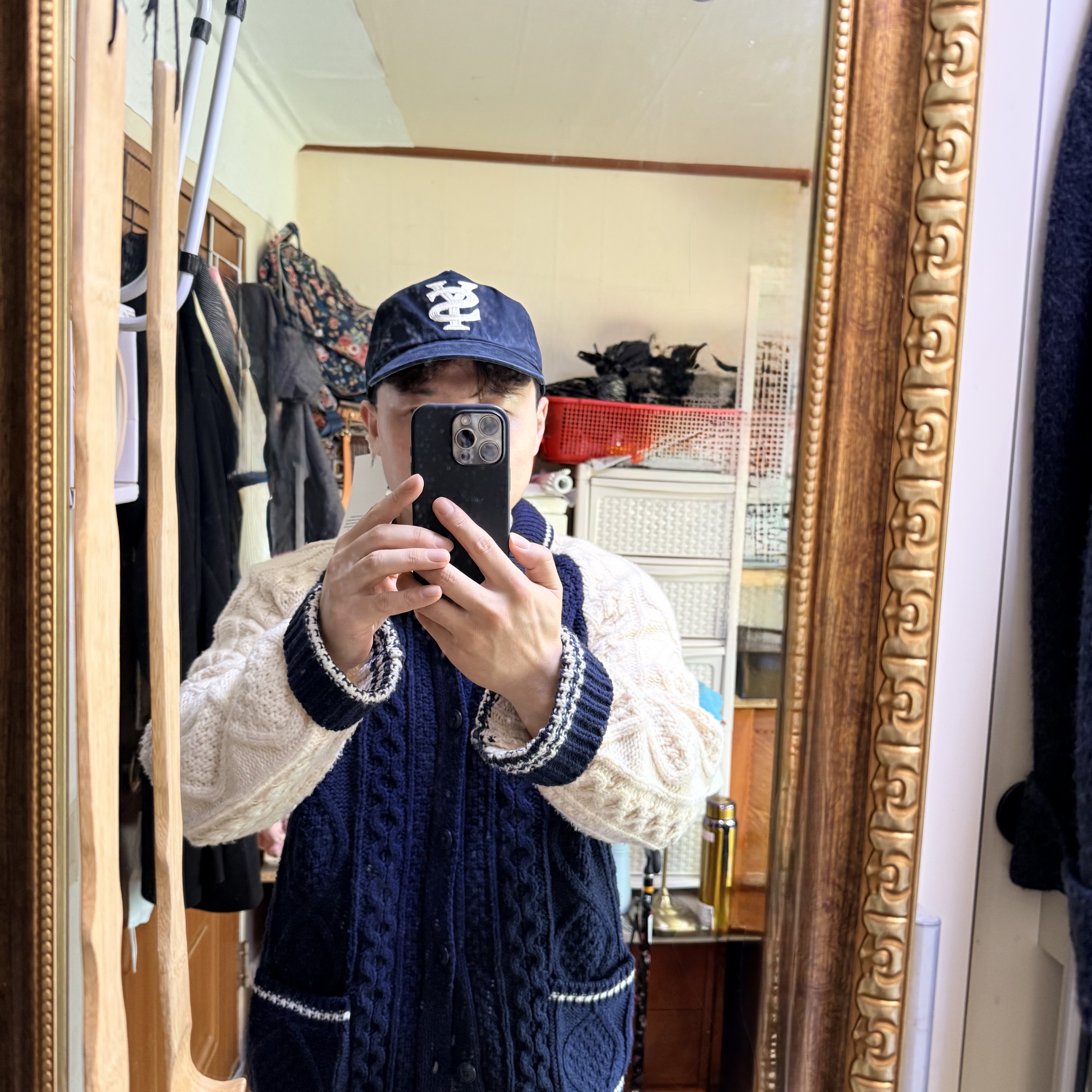 Sunday Ceremony Sy Logo 5 Panel Cotton Cap - Navy 착용 스타일