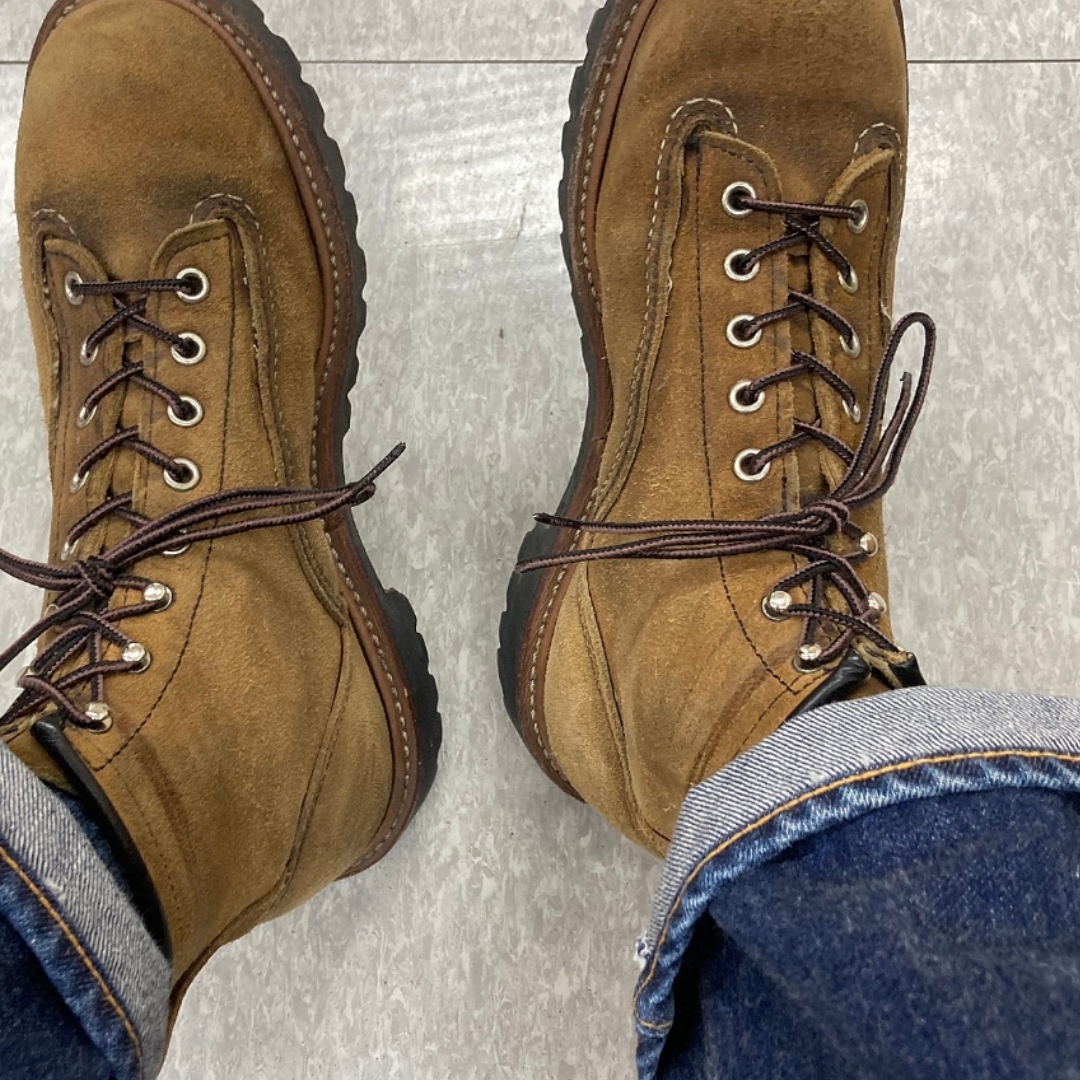 Red Wing 8 inch Classic Moc 8 inch Boot 0877 Oro Legacy - D, Paraboot Michael Lisse Marron 착용 스타일 - 9