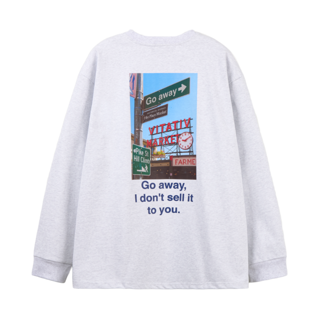 비타티브 슈퍼마켓 티셔츠 백메란지(VITATIV Supermarket T-Shirt Light Grey) - 2