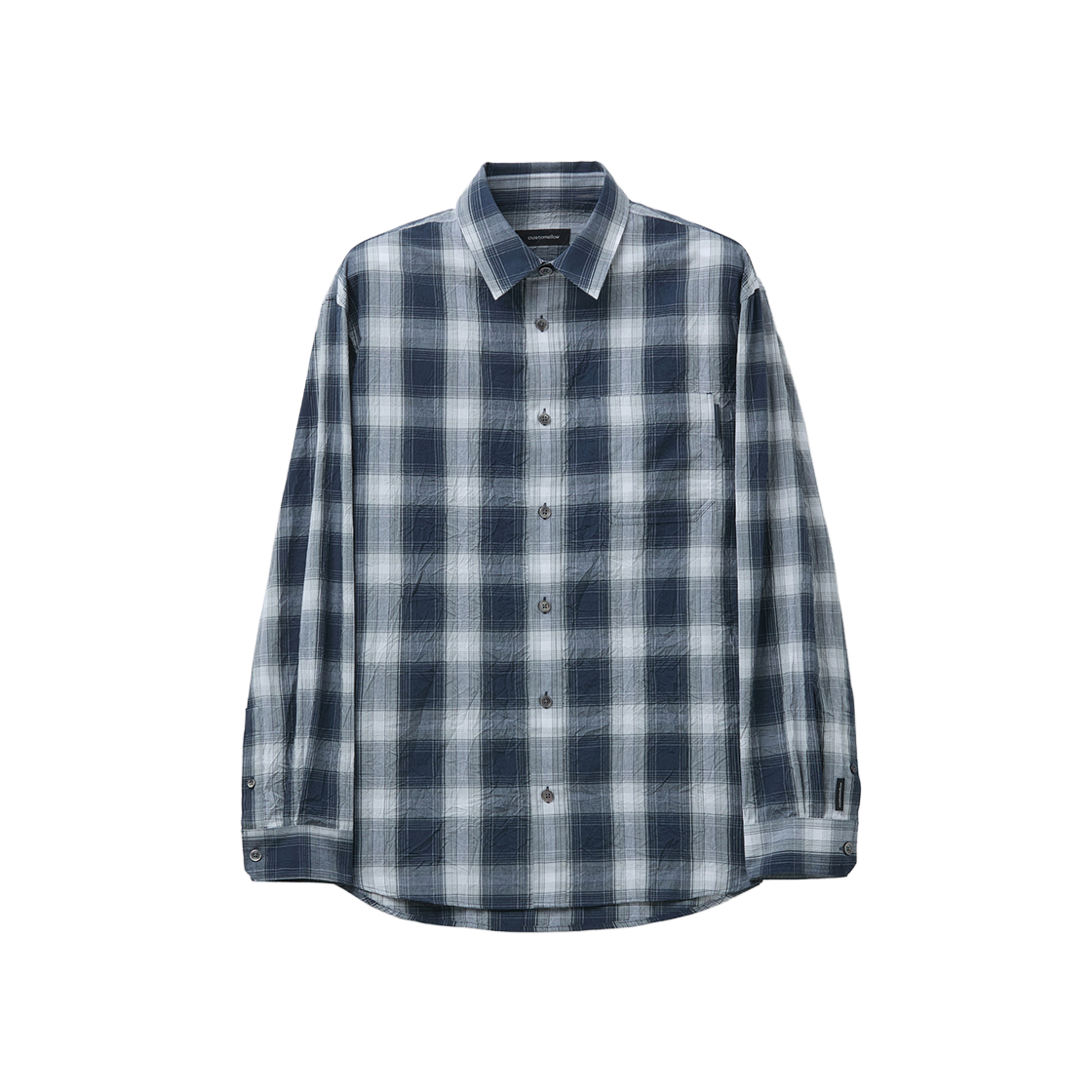 커스텀멜로우 릴렉스드 체크 셔츠 네이비(Customellow Relaxed Fit Check Shirt Navy)