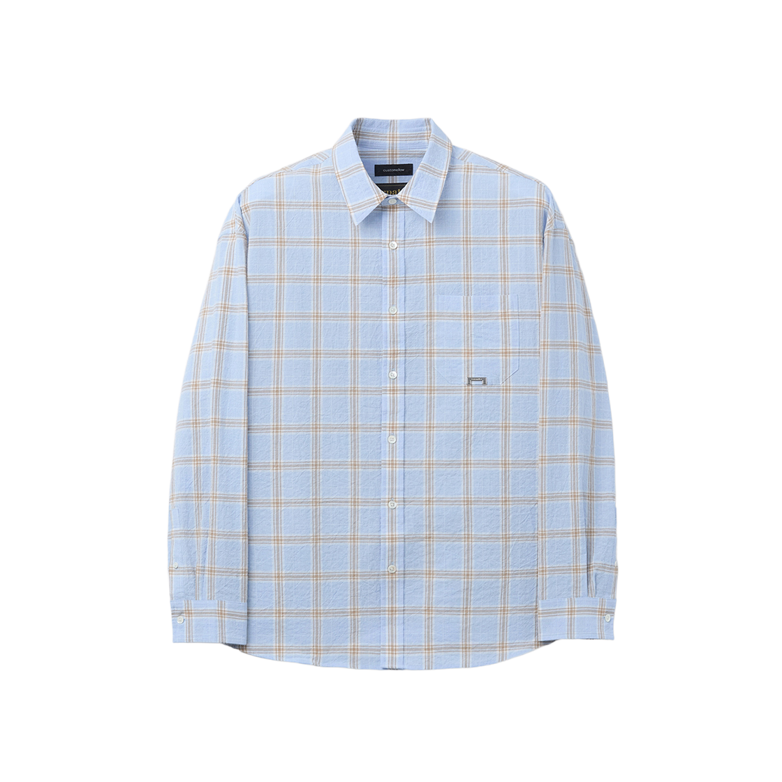 커스텀멜로우 오버사이즈 체크 셔츠 블루(Customellow Oversized Fit Check Shirt Blue) - 1