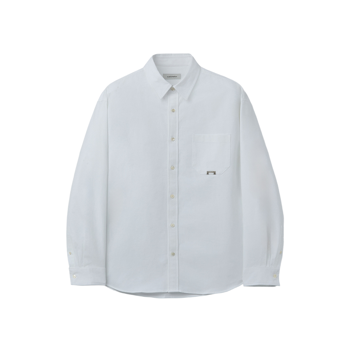 커스텀멜로우 오버사이즈 솔리드 셔츠 화이트(Customellow Oversized Fit Solid Shirt White) - 1