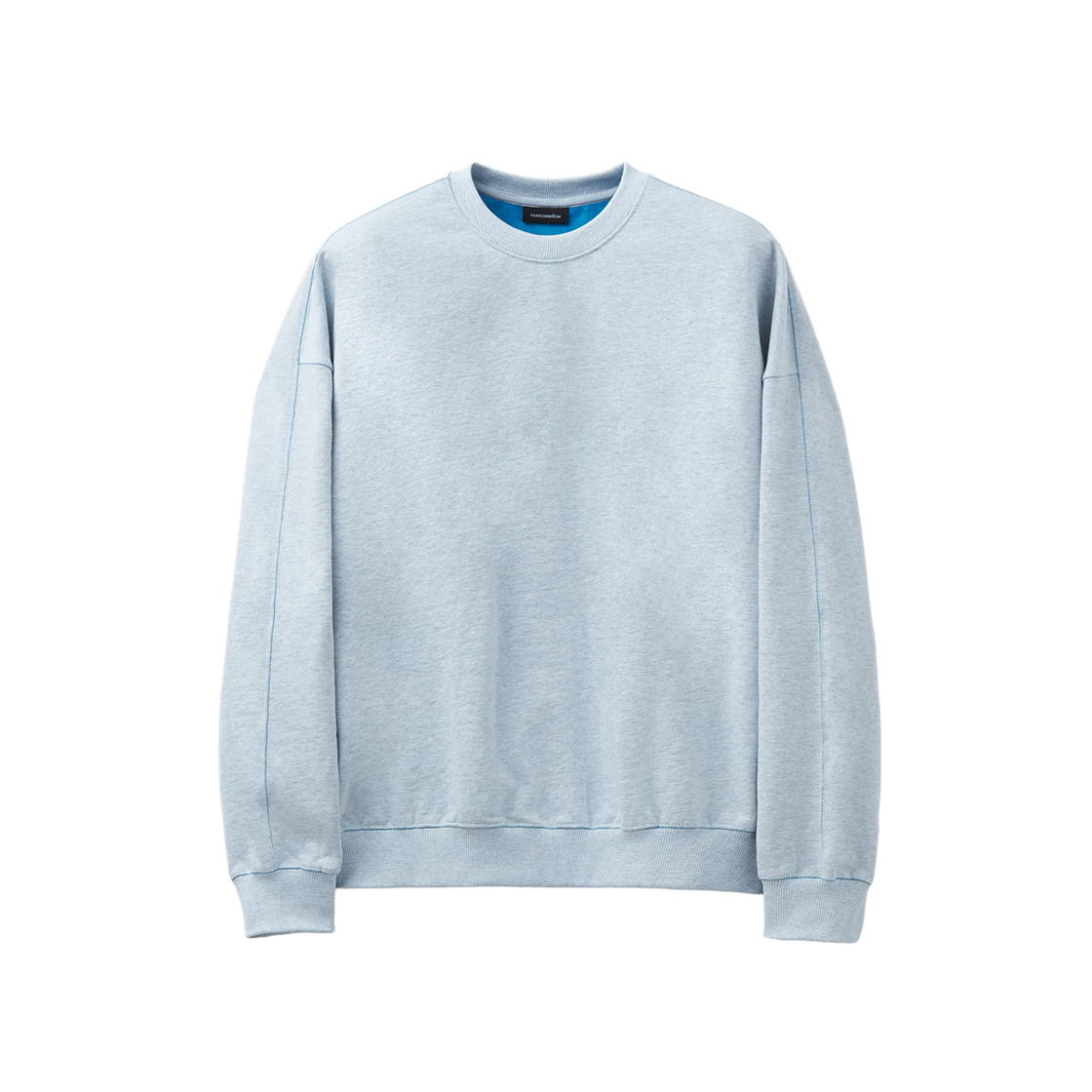 커스텀멜로우 투톤 스웨트셔츠 블루(Customellow Two Tone Sweatshirt Blue)