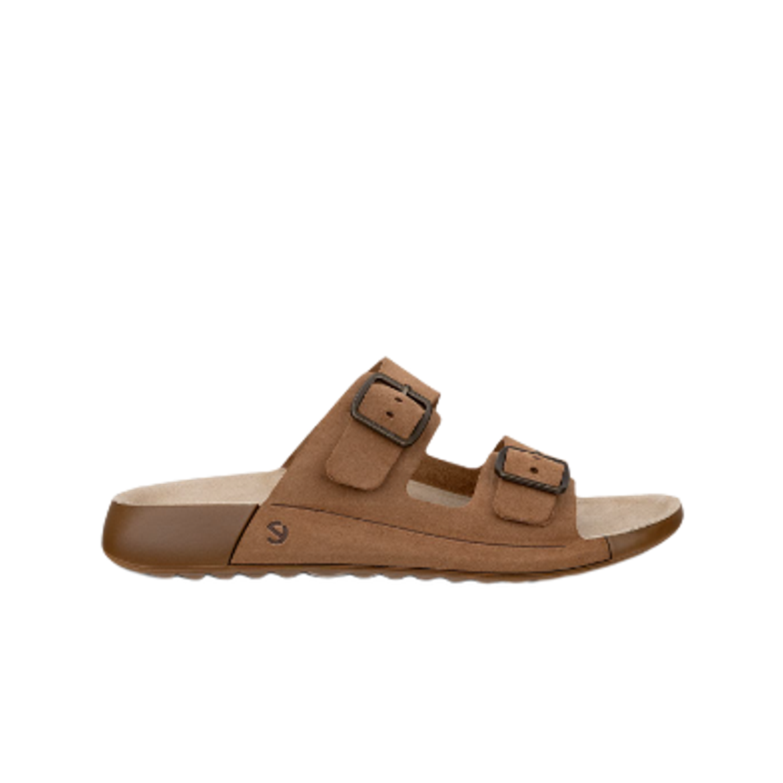 (W) 에코 코즈모 스웨이드 투 스트랩 샌들 브라운((W) Ecco Cozmo Suede Two Strap Sandal Brown)