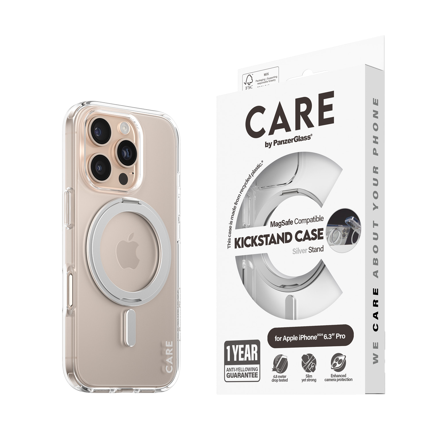 판저글래스 케어 킥스탠드 M-케이스 아이폰 16 시리즈(PANZERGLASS Care Kickstand M-Case for iPhone 16 Series)