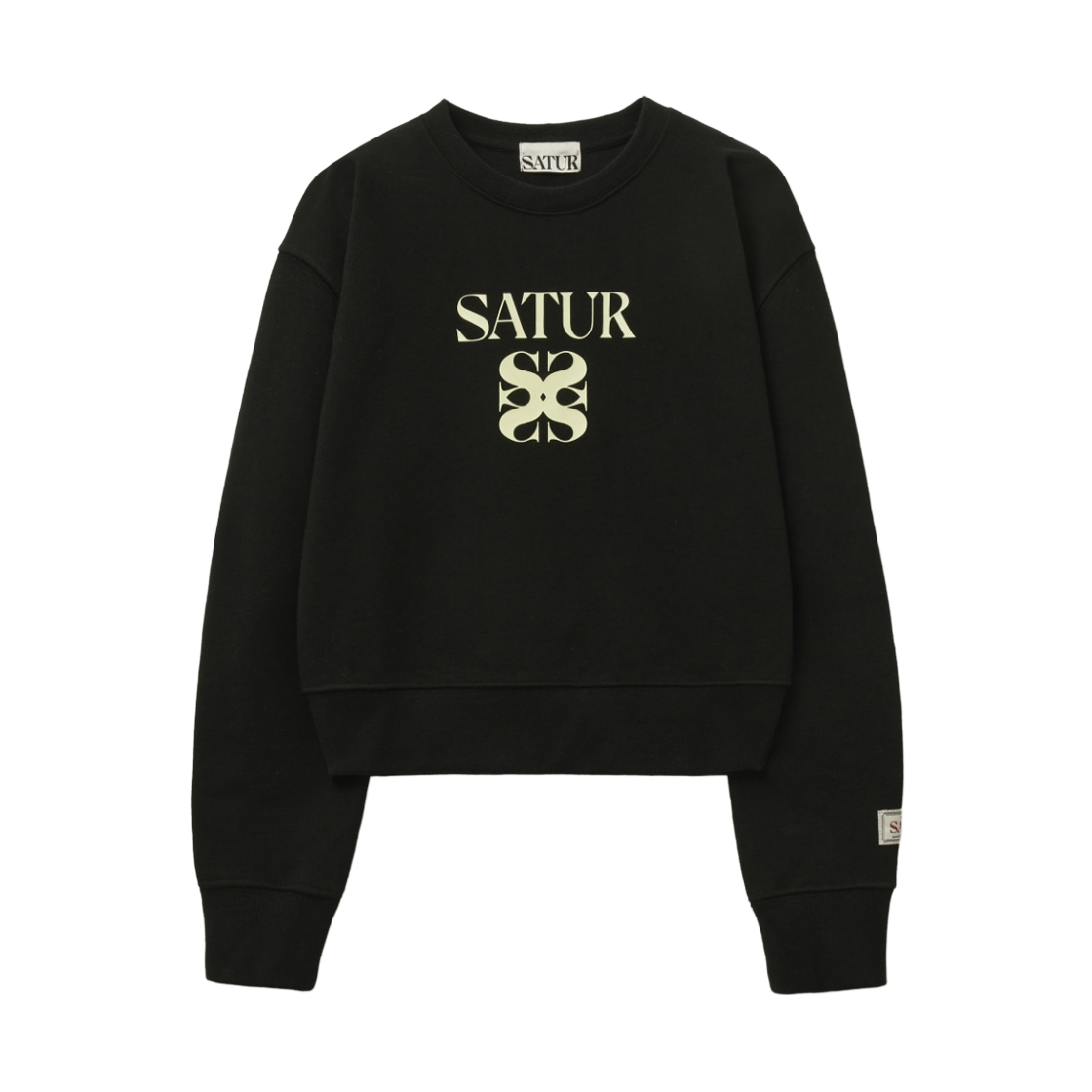 세터 우먼 아페로 볼륨 슬리브 크롭 스웨트셔츠 블랙(SATUR W Apero Volume Sleeve Crop Sweatshirt - Black)