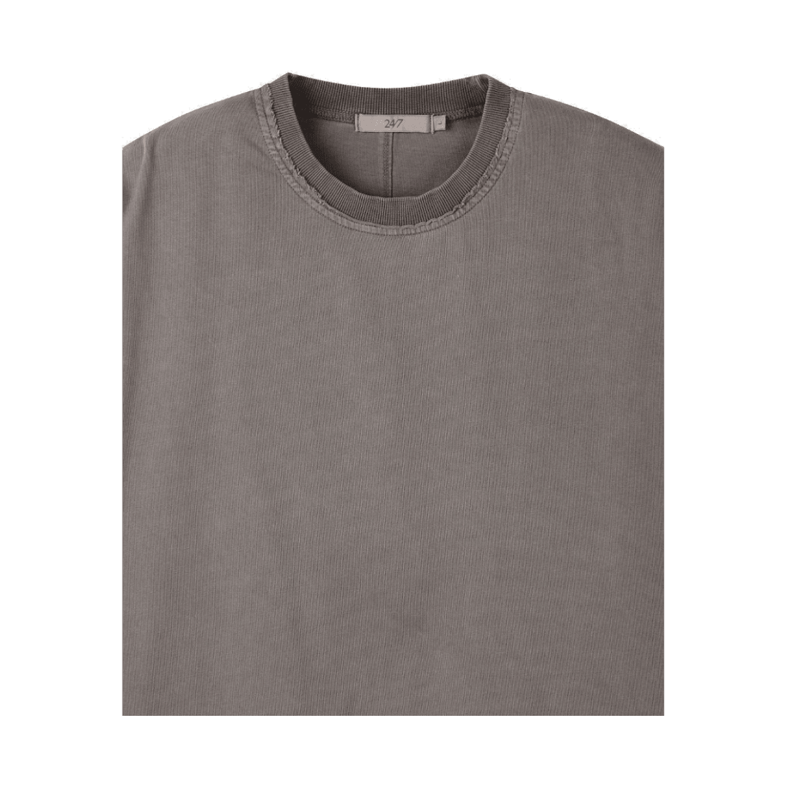 24/7 시리즈 다이드 워싱 로우 엣지 티셔츠 다크 브라운(24/7 series Dyed Washing Raw Edge Crop T-Shirts Dark Brown) - 3