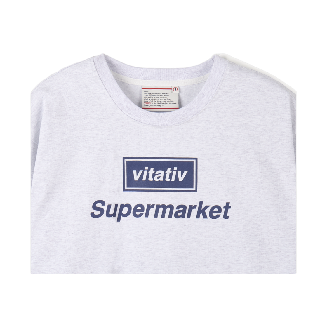 비타티브 슈퍼마켓 티셔츠 백메란지(VITATIV Supermarket T-Shirt Light Grey) - 4