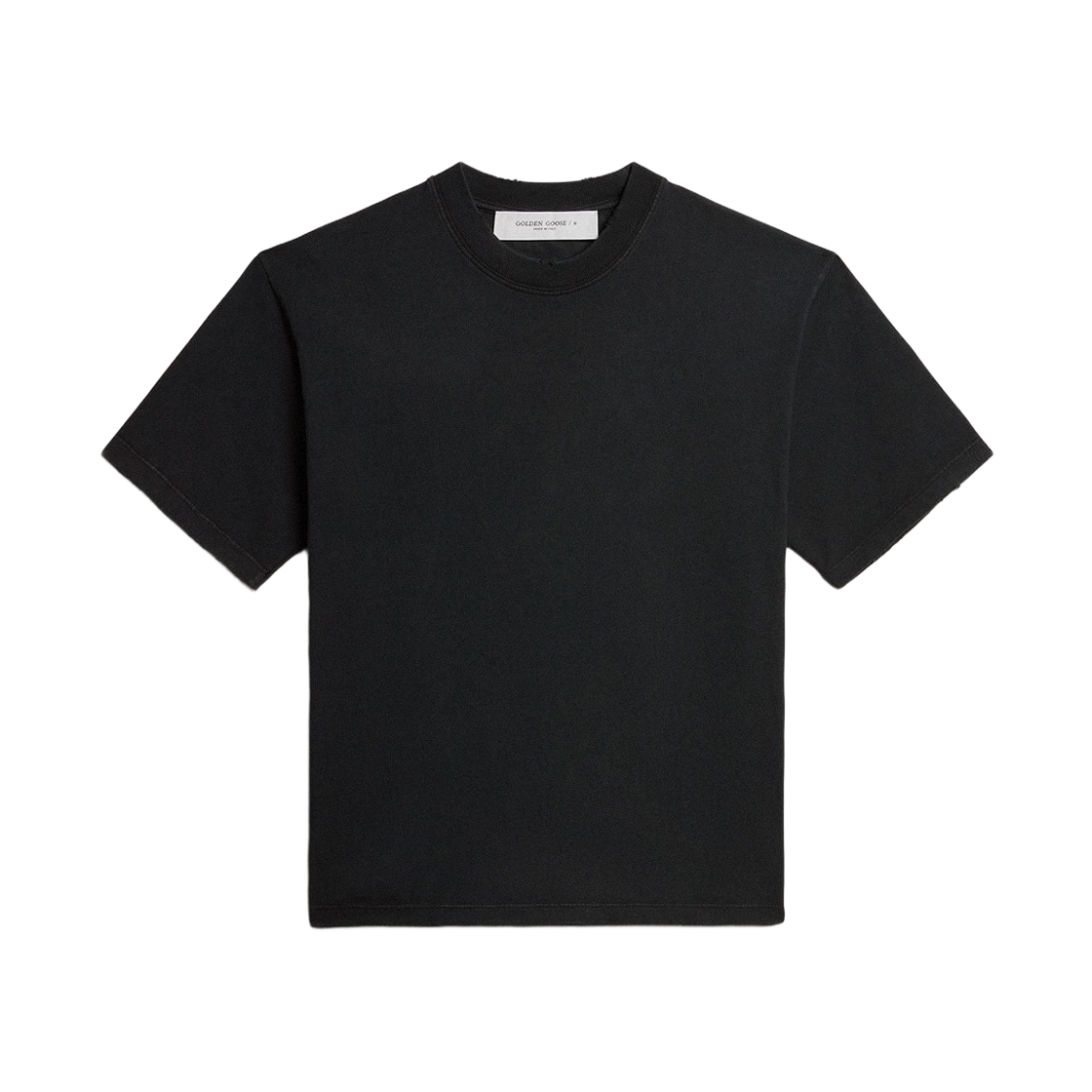 (W) 골든구스 저지 캡슐 리버스 로고 온 더 백 티셔츠 워시드 블랙((W) Golden Goose Jersey Capsule Reverse Logo On The Back T-Shirt Washed Black)