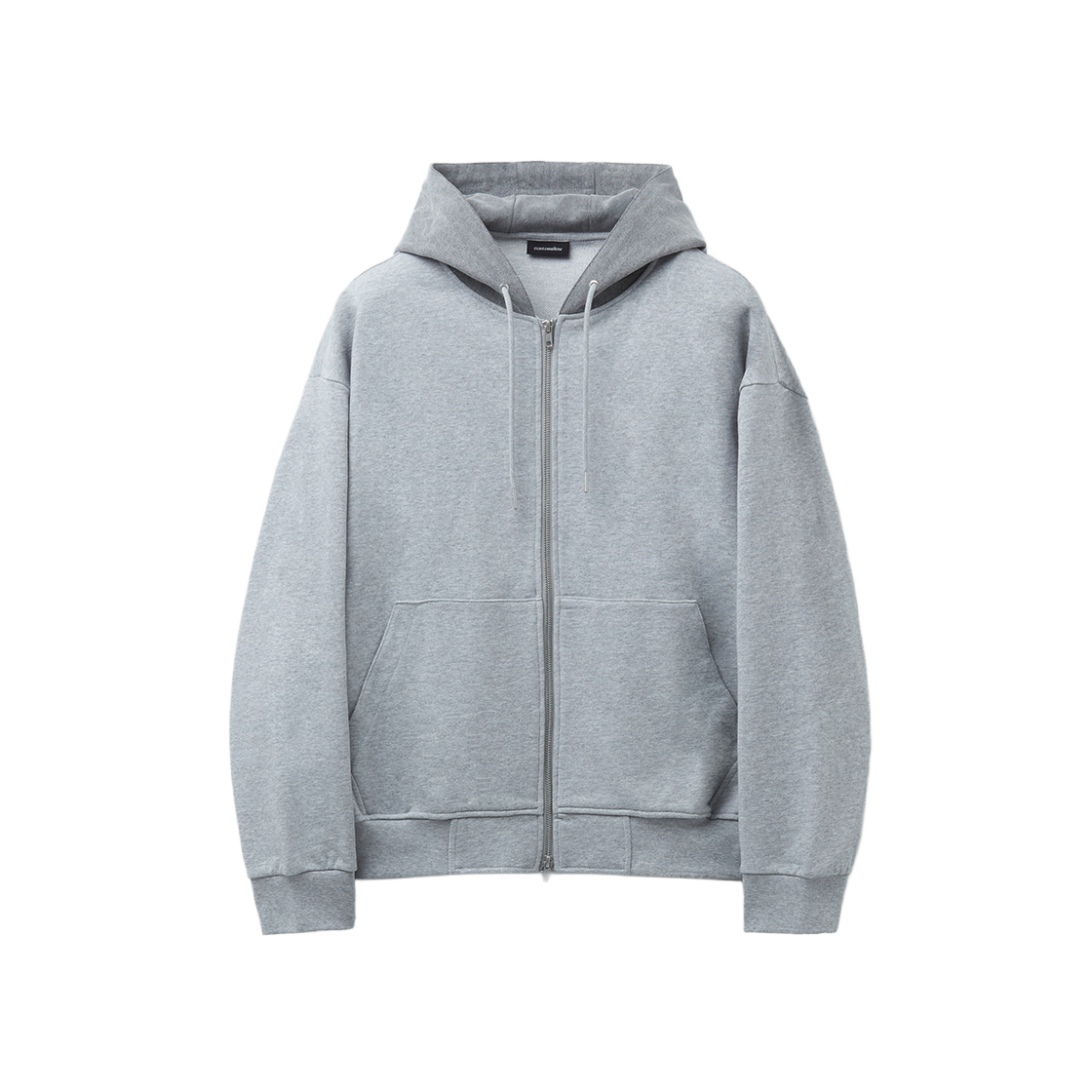 커스텀멜로우 우븐 레이어드 집업 후디 그레이(Customellow Woven Layered Zip Hoodie Gray) - 1