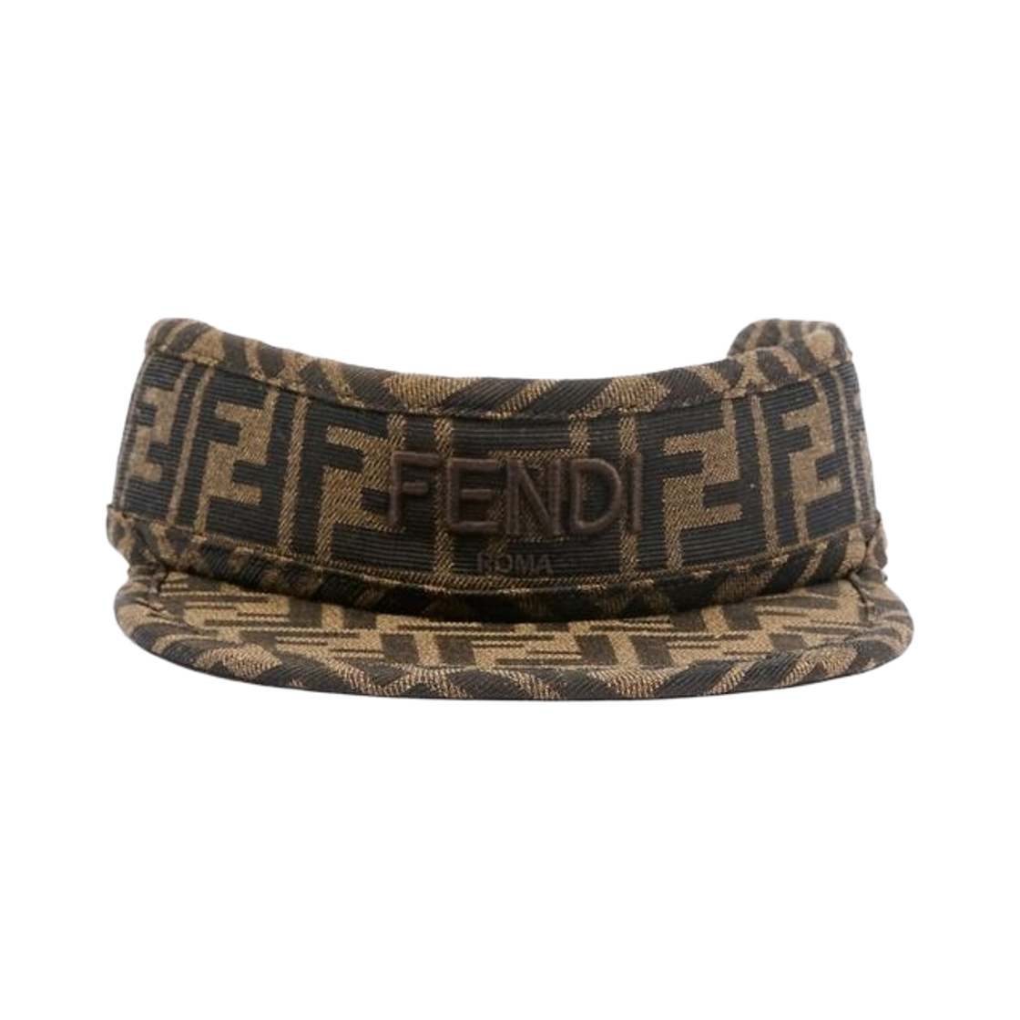 (키즈) 펜디 FF 자카드 썬 바이저 브라운((Kids) Fendi FF Jacquard Sun Visor Brown)