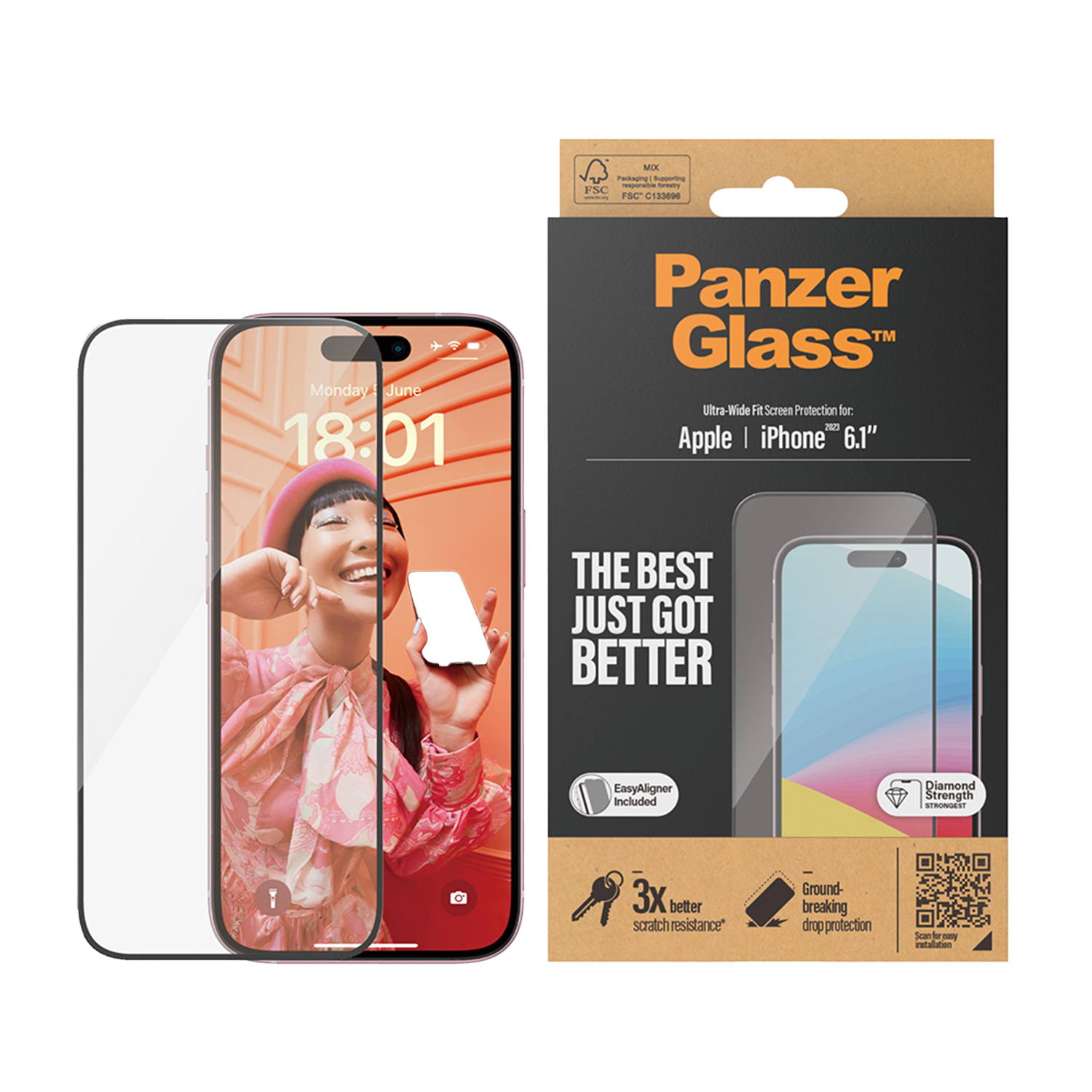 판저글래스 클리어 강화유리 아이폰 15 시리즈(PANZERGLASS Clear Tempered Glass for iPhone 15 Series) - 2
