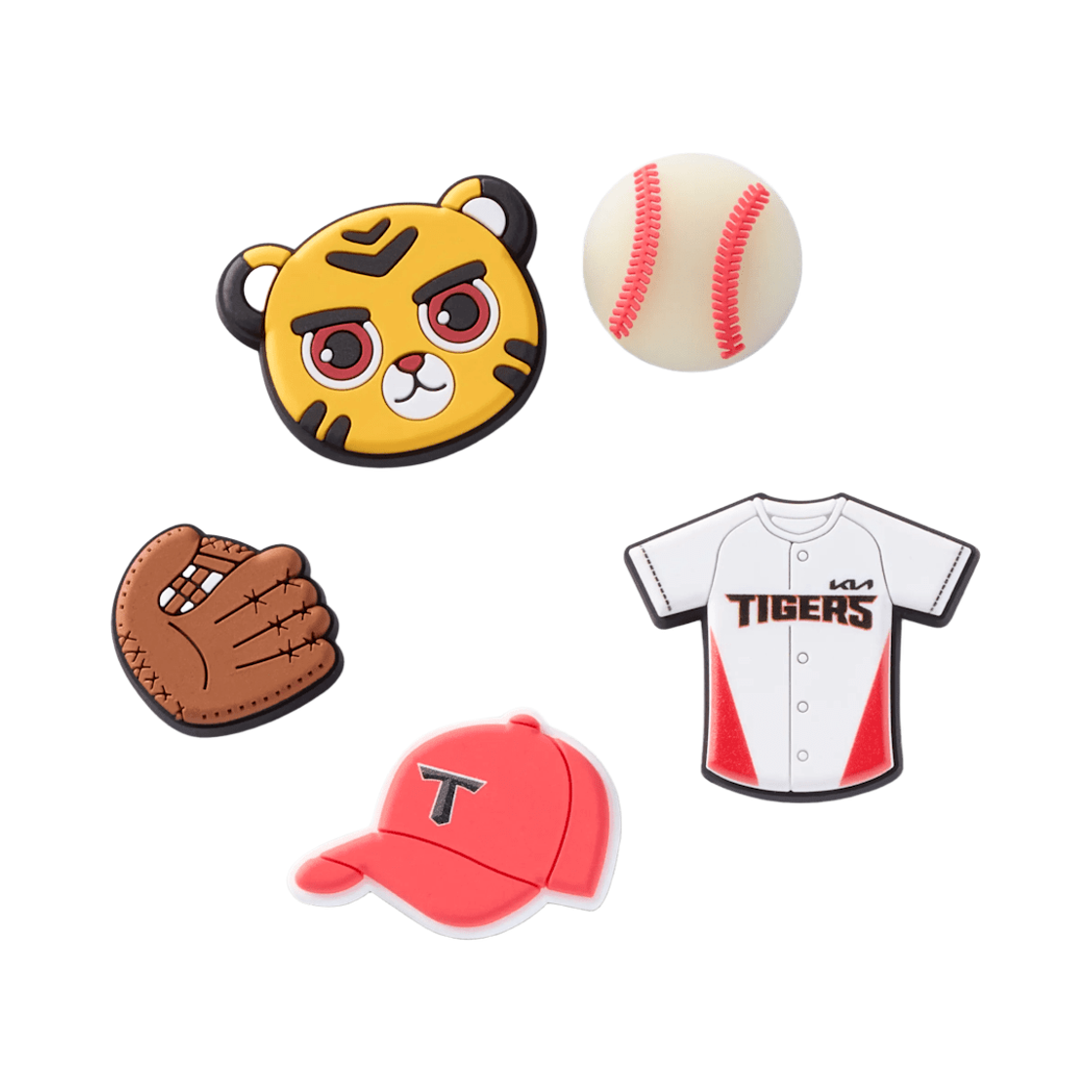 크록스 x KBO 기아 타이거즈 지비츠 참 (5개 세트)(Crocs x KBO Kia Tigers Jibbitz Charms (Set of 5))