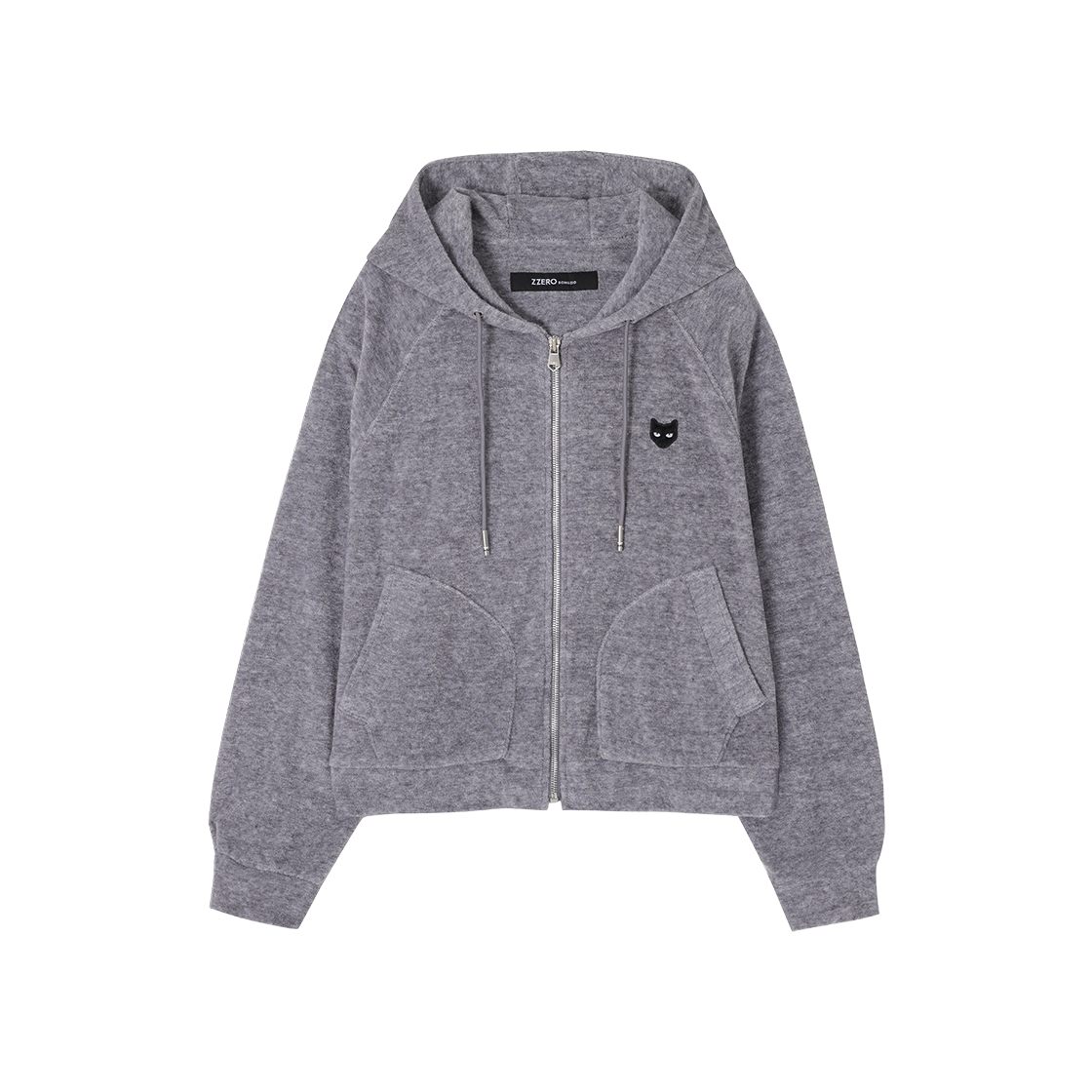 (W) 송지오 지제로 부클 슬림 후드 집업 멜란지 그레이((W) SONGZIO ZZERO Boucle Slim Hood Zip Up Melange Grey)