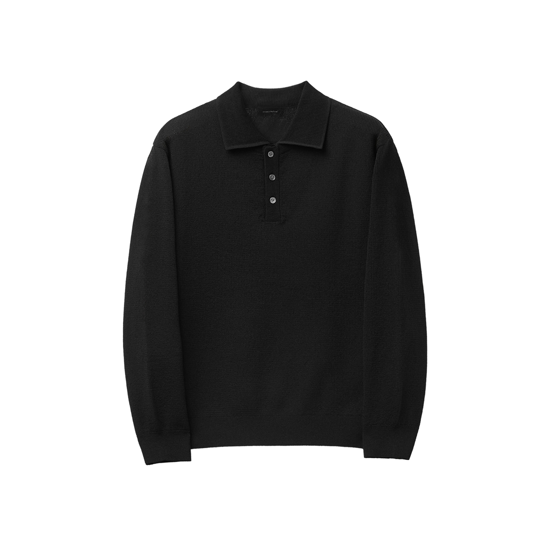 커스텀멜로우 레이어드 더블넥 카라 스웨터 블랙(Customellow Layered Double Neck Collar Sweater Black)