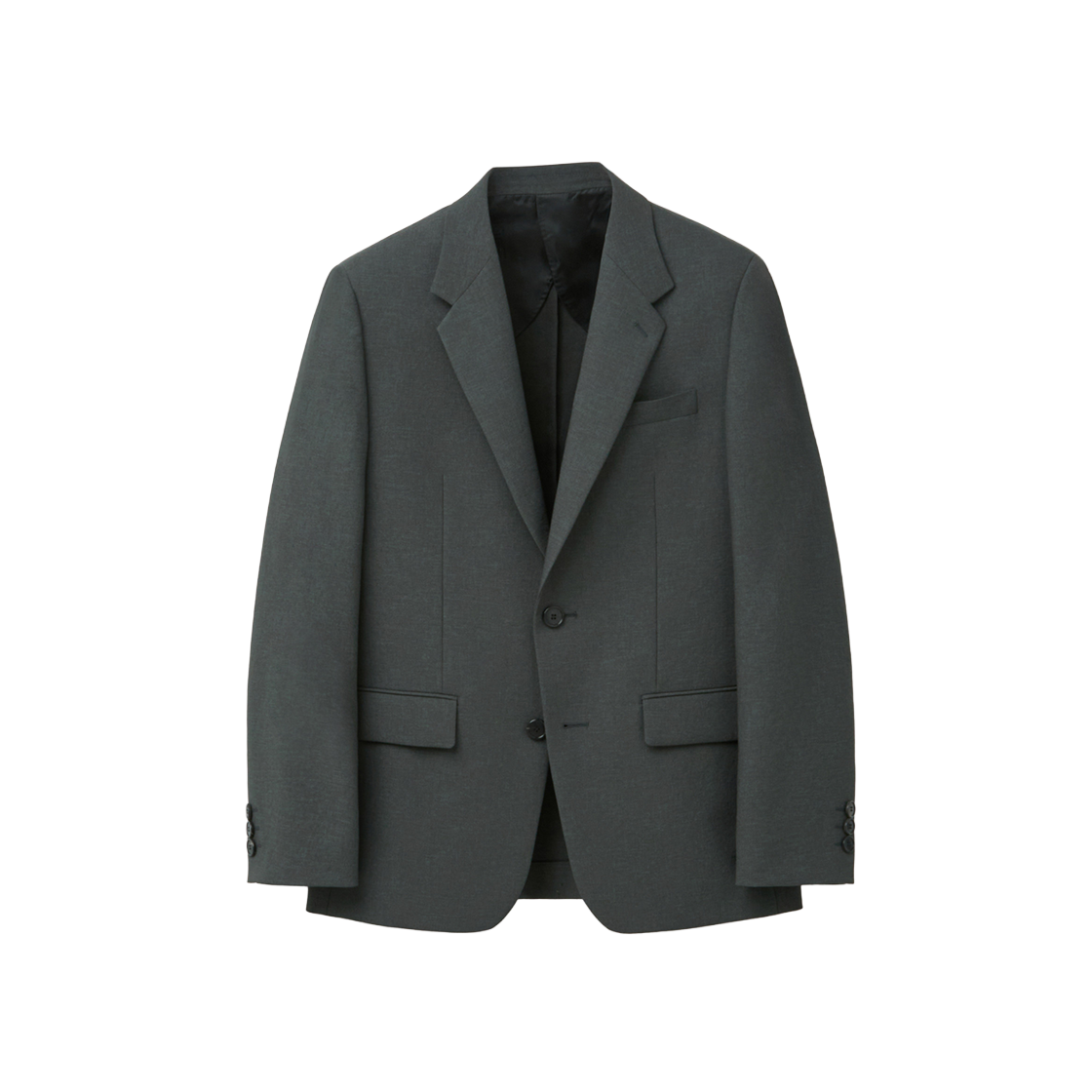 커스텀멜로우 레귤러핏 텍스처 셋업 자켓 다크 그레이(Customellow Regular Fit Textured Set Up Jacket Dark Gray)