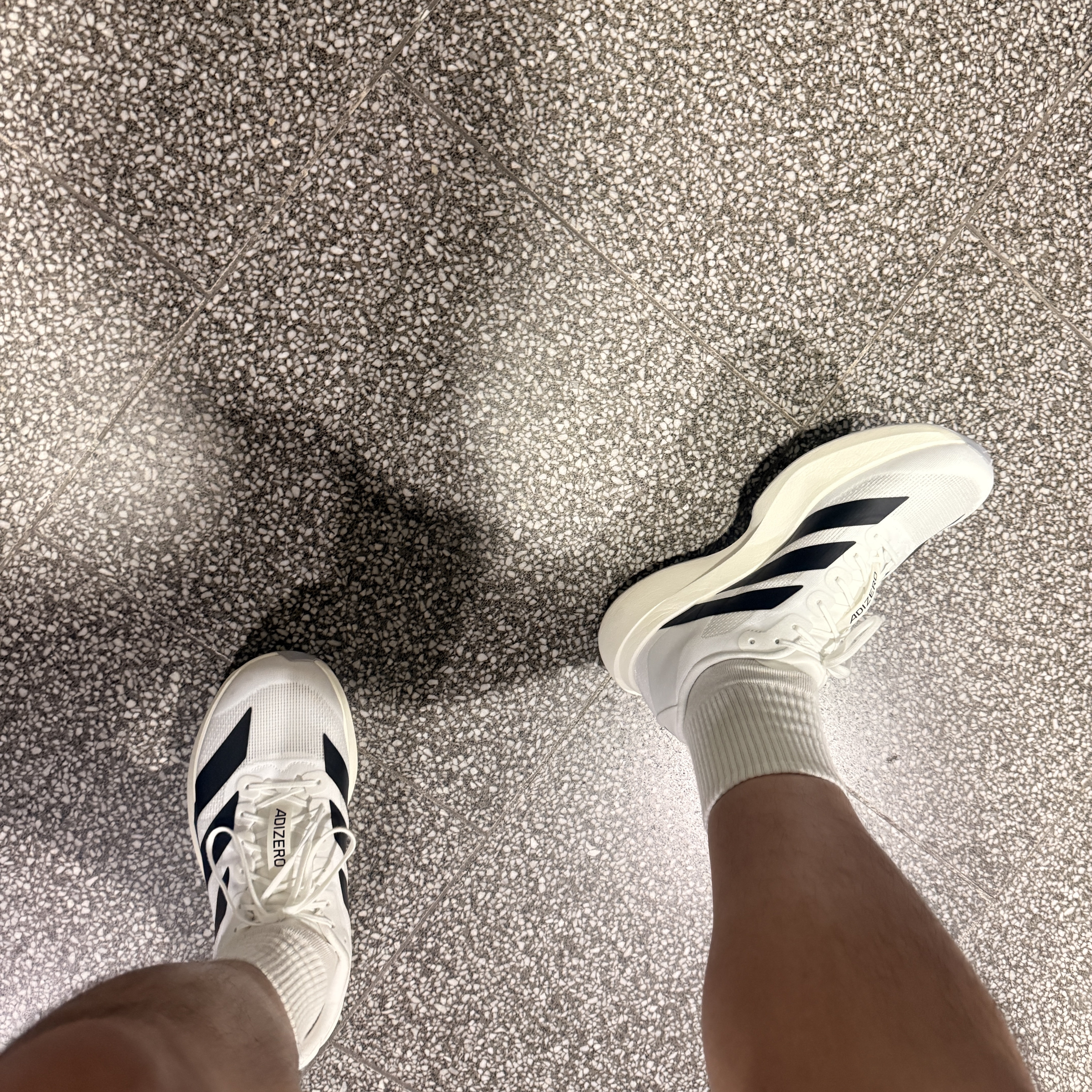Adidas Adizero EVO SL Cloud White Core Black 착용 스타일 - 2