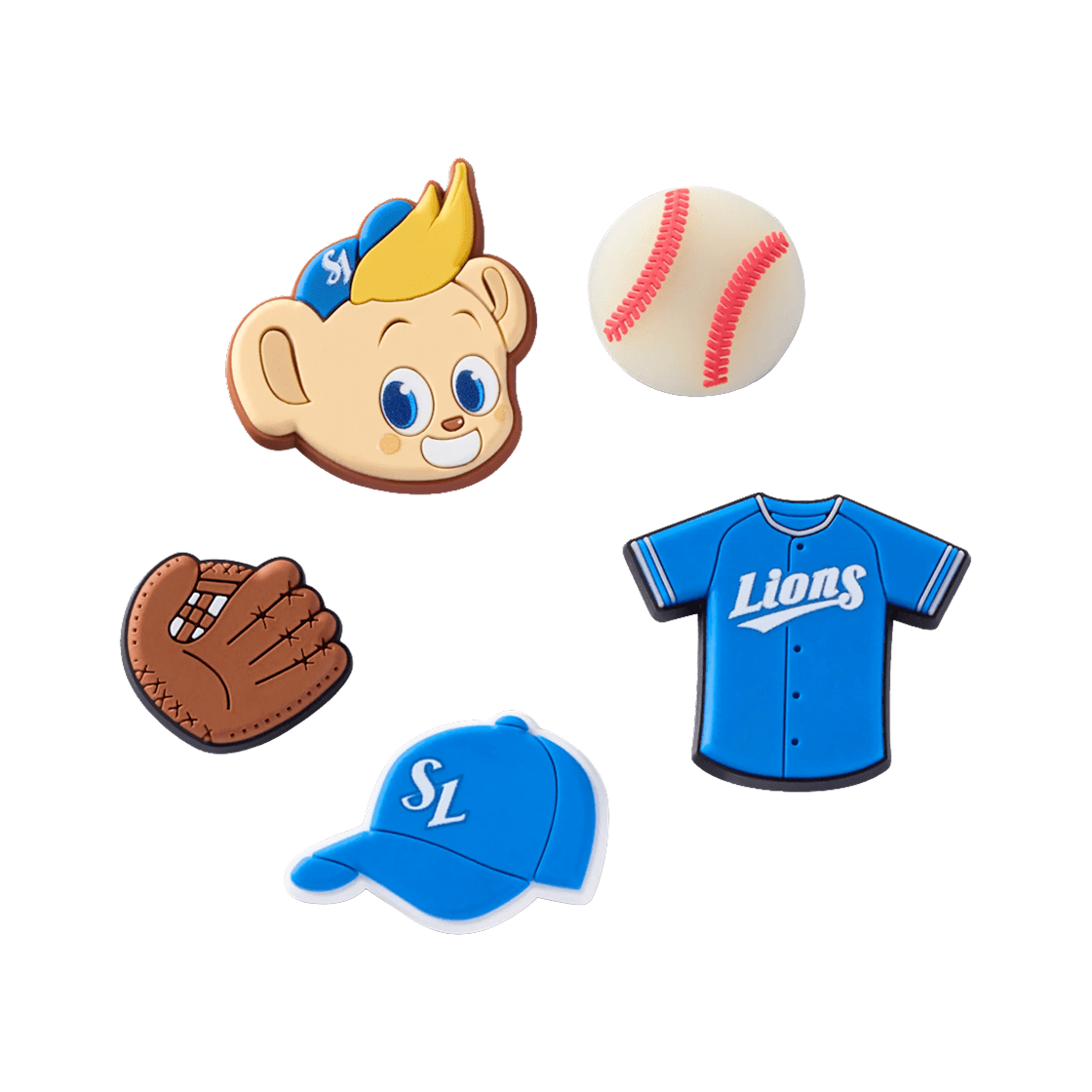 크록스 x KBO 삼성 라이온즈 지비츠 참 (5개 세트)(Crocs x KBO Samsung Lions Jibbitz Charms (Set of 5))