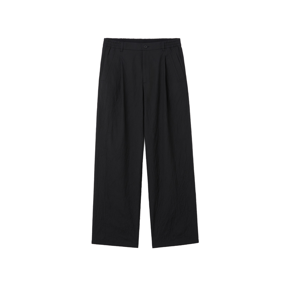 커스텀멜로우 루즈핏 턱 크리즈드 팬츠 블랙(Customellow Loose Fit Tucked Creased Pants Black) - 1